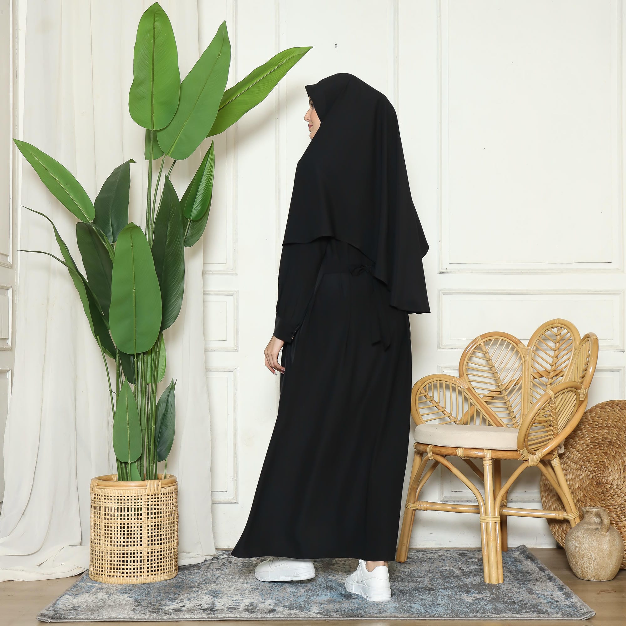 Set Gamis Hitam Wanita Abaya 01 Black foto 2