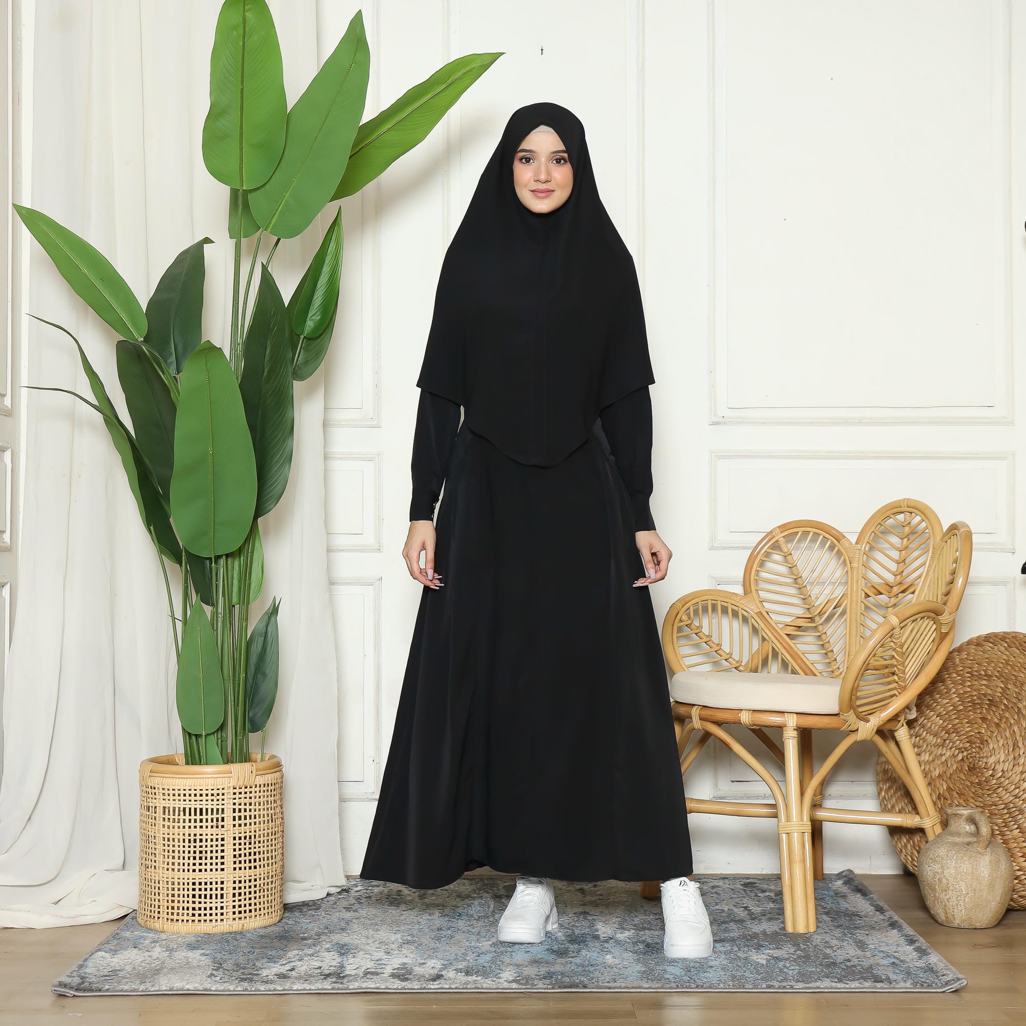 Set Gamis Hitam Wanita Abaya 01 Black foto 7