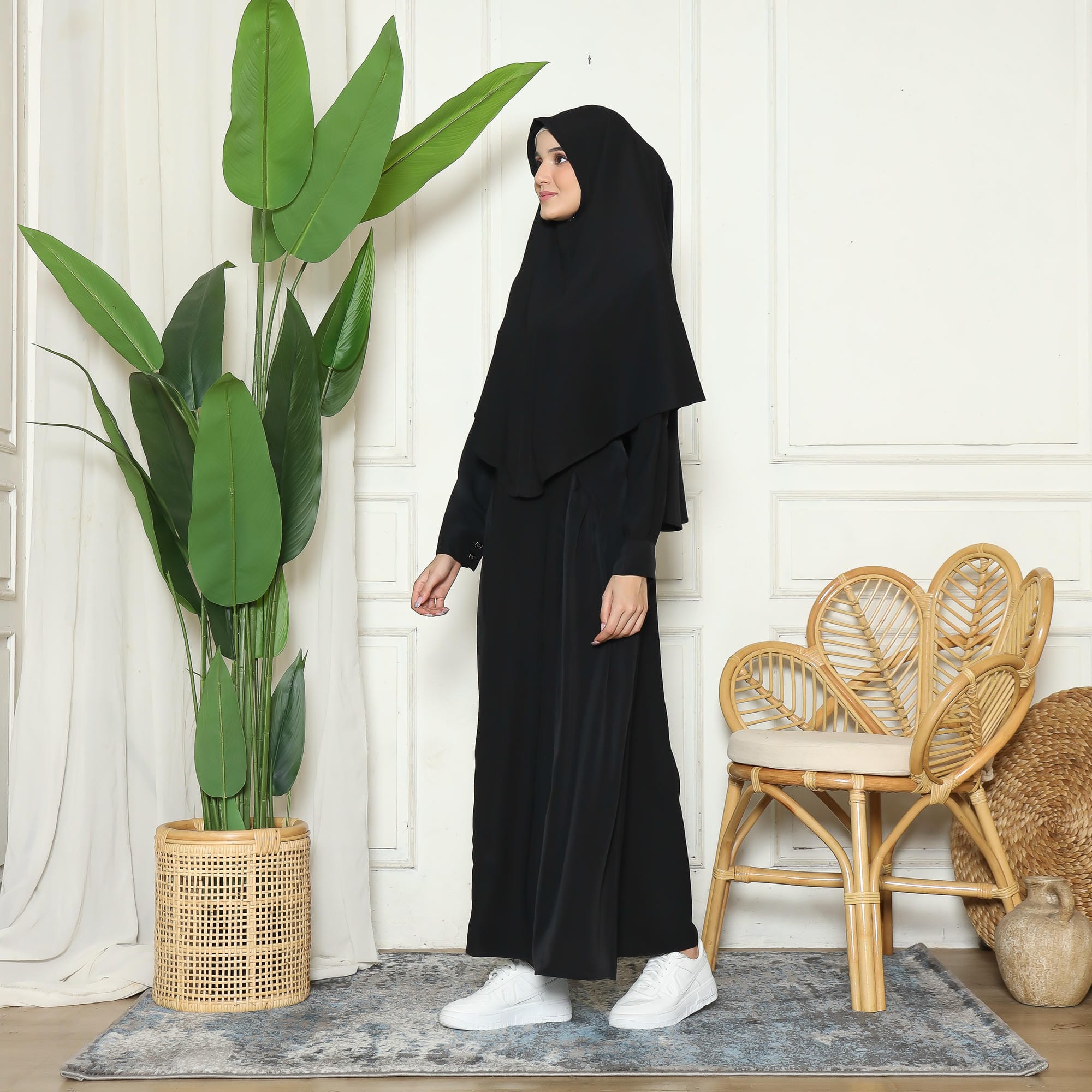 Set Gamis Hitam Wanita Abaya 01 Black foto 8