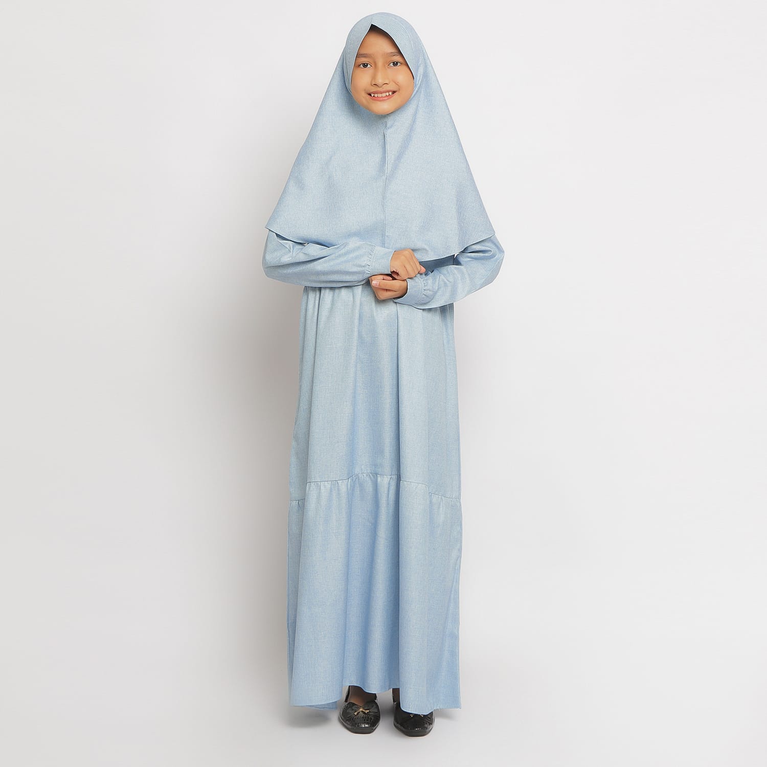 Gamis Srimbit Anak GA 03 Blue foto 2