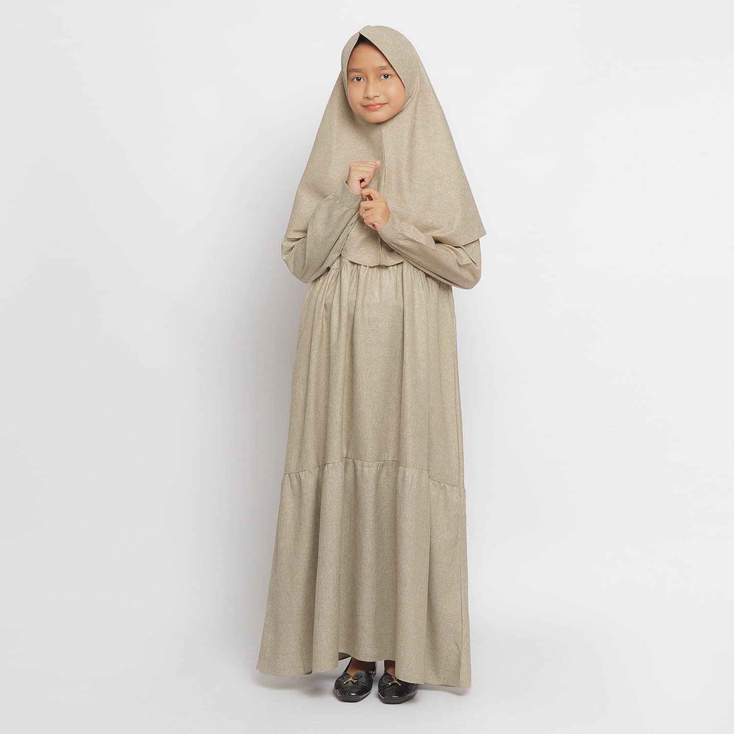 Gamis Srimbit Anak GA 03 Cream foto 2