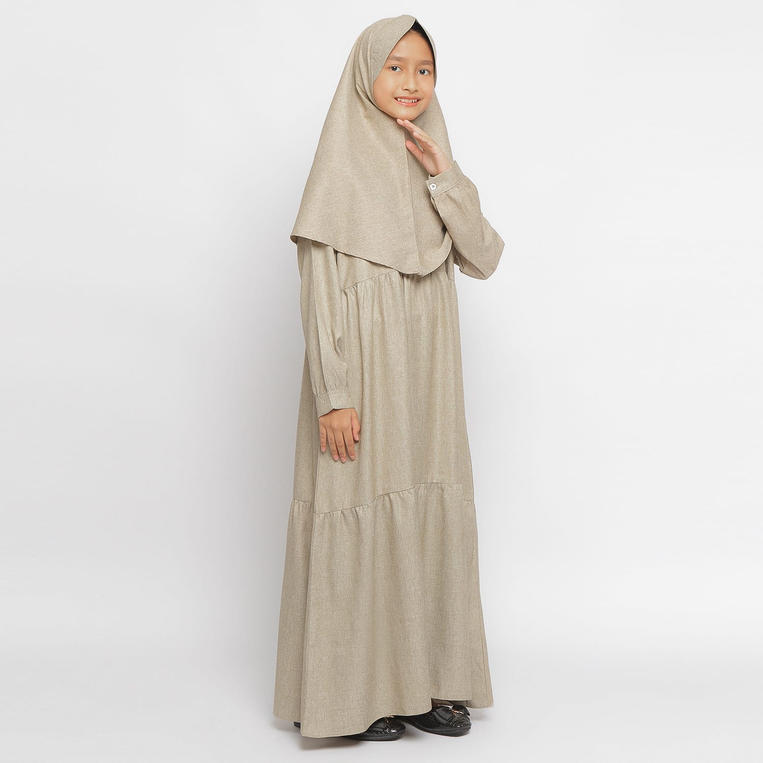 Gamis Srimbit Anak GA 03 Cream foto 4