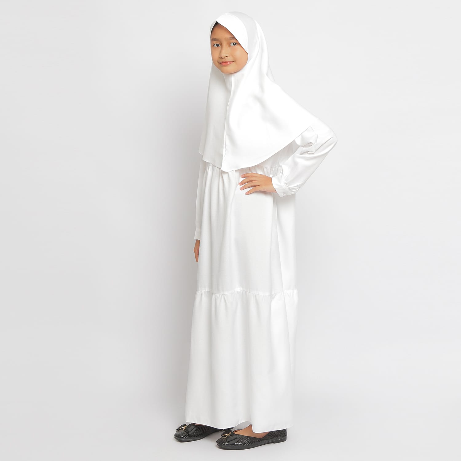 Gamis Srimbit Anak GA 03 White foto 2