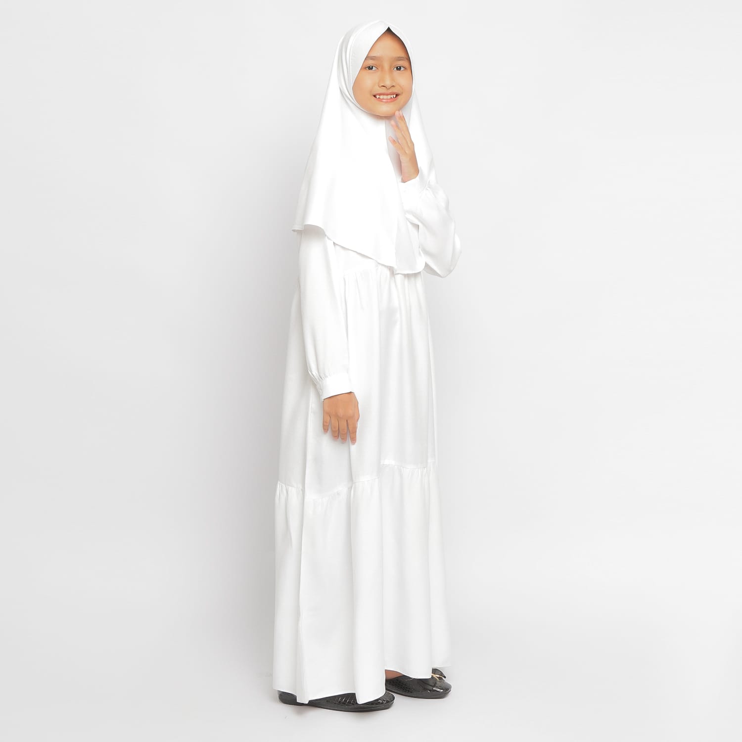 Gamis Srimbit Anak GA 03 White foto 3