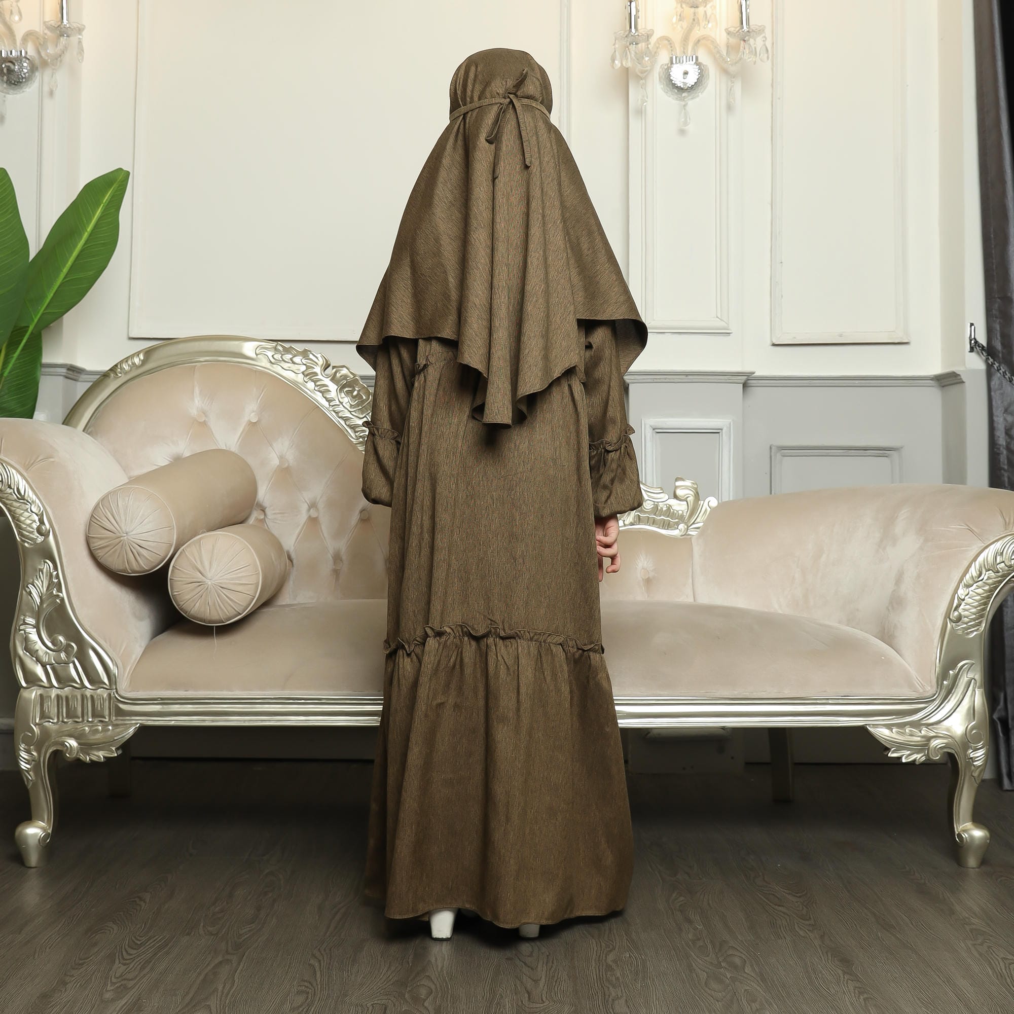 Gamis Srimbit Anak GA 04 Brown foto 3