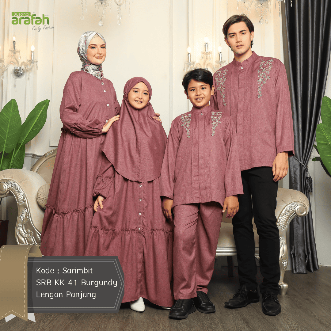 Gamis Srimbit Anak GA 04 Burgundy foto 7