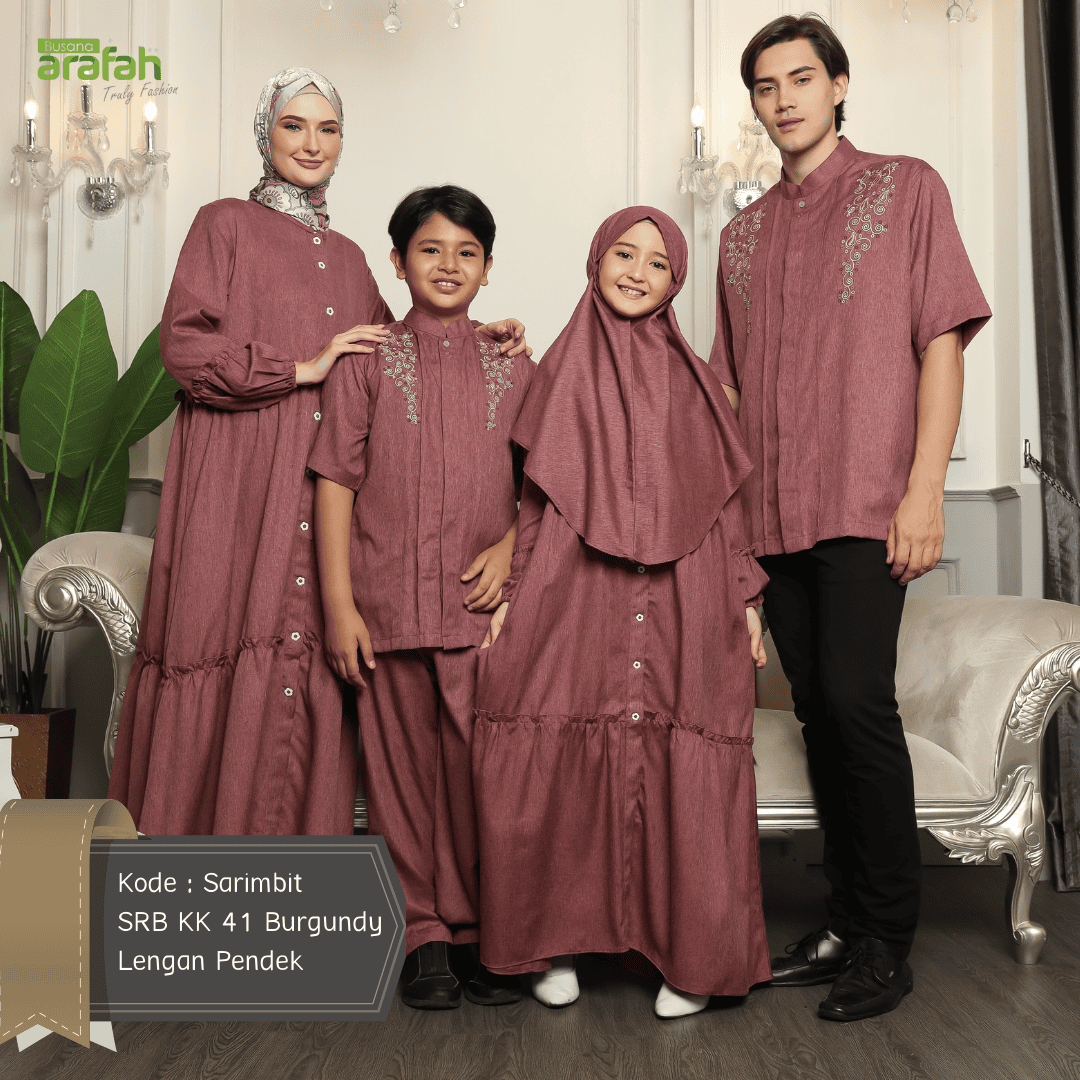 Gamis Srimbit Anak GA 04 Burgundy foto 8