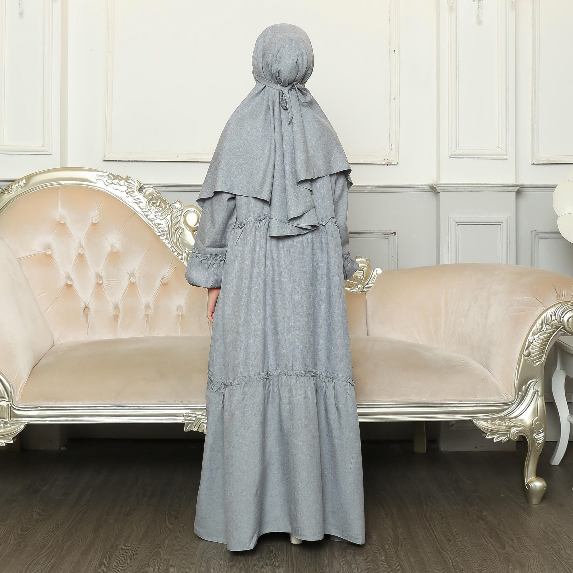 Gamis Srimbit Anak GA 04 Grey foto 4