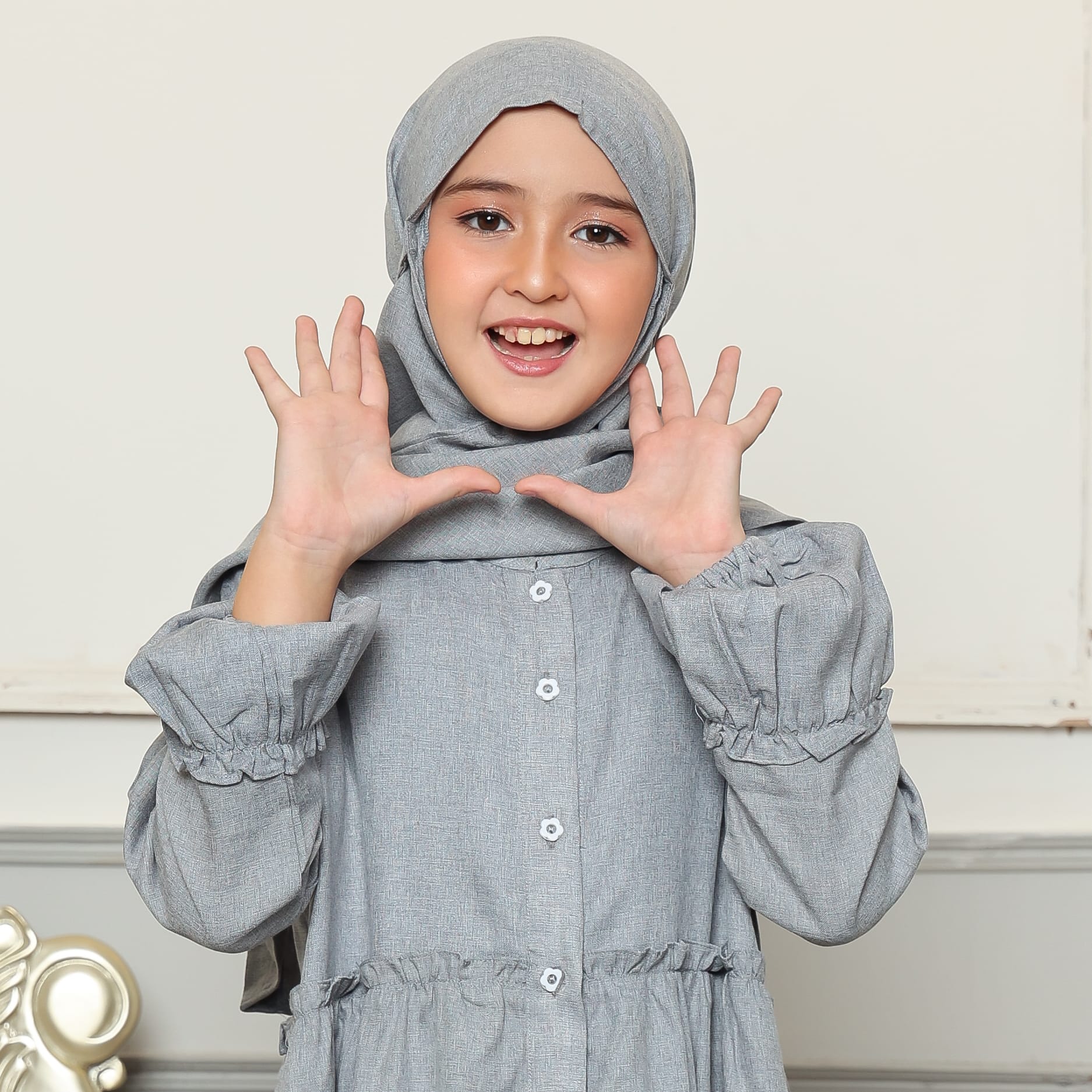 Gamis Srimbit Anak GA 04 Grey foto 5
