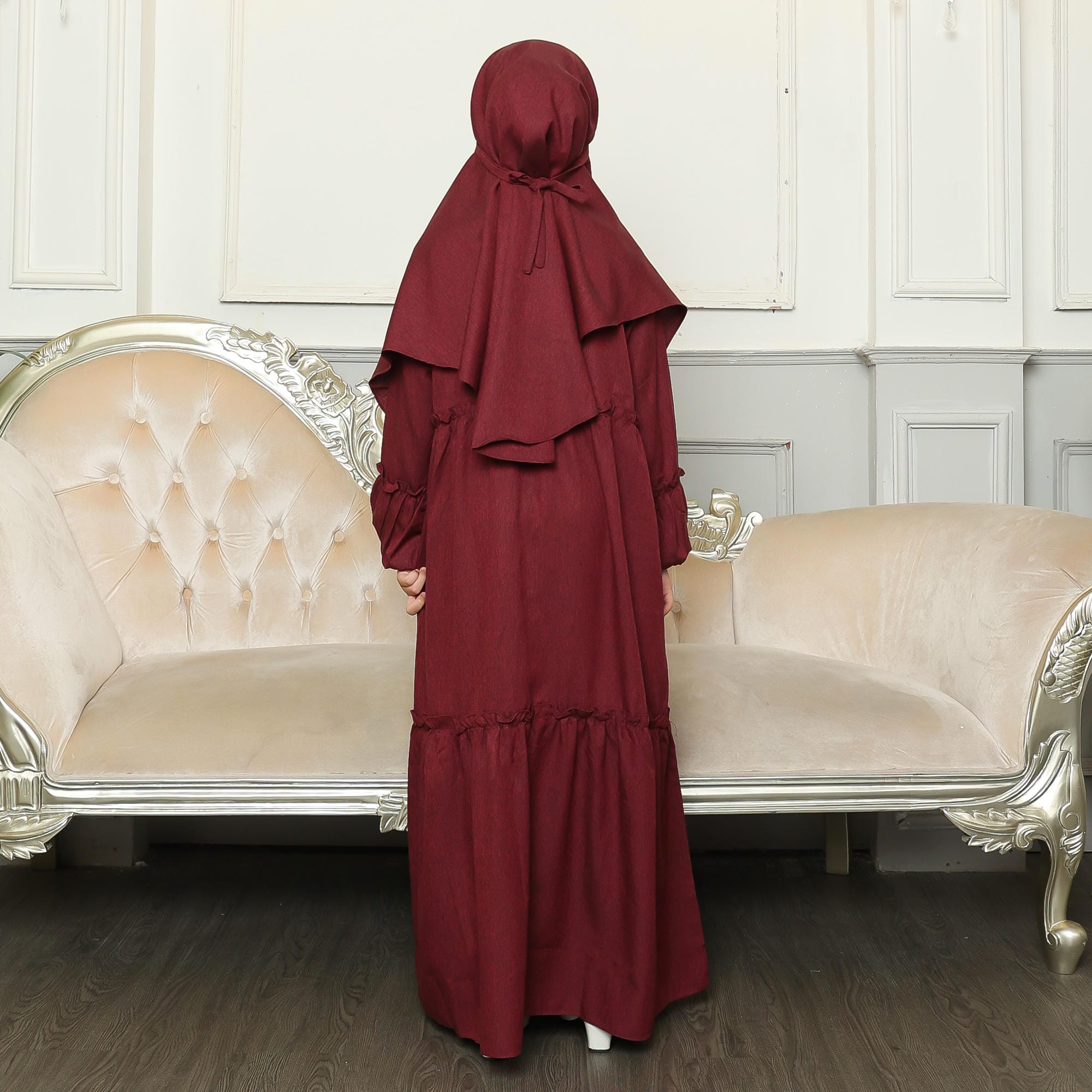 Gamis Sarimbit Anak GA 04 Maroon foto 4