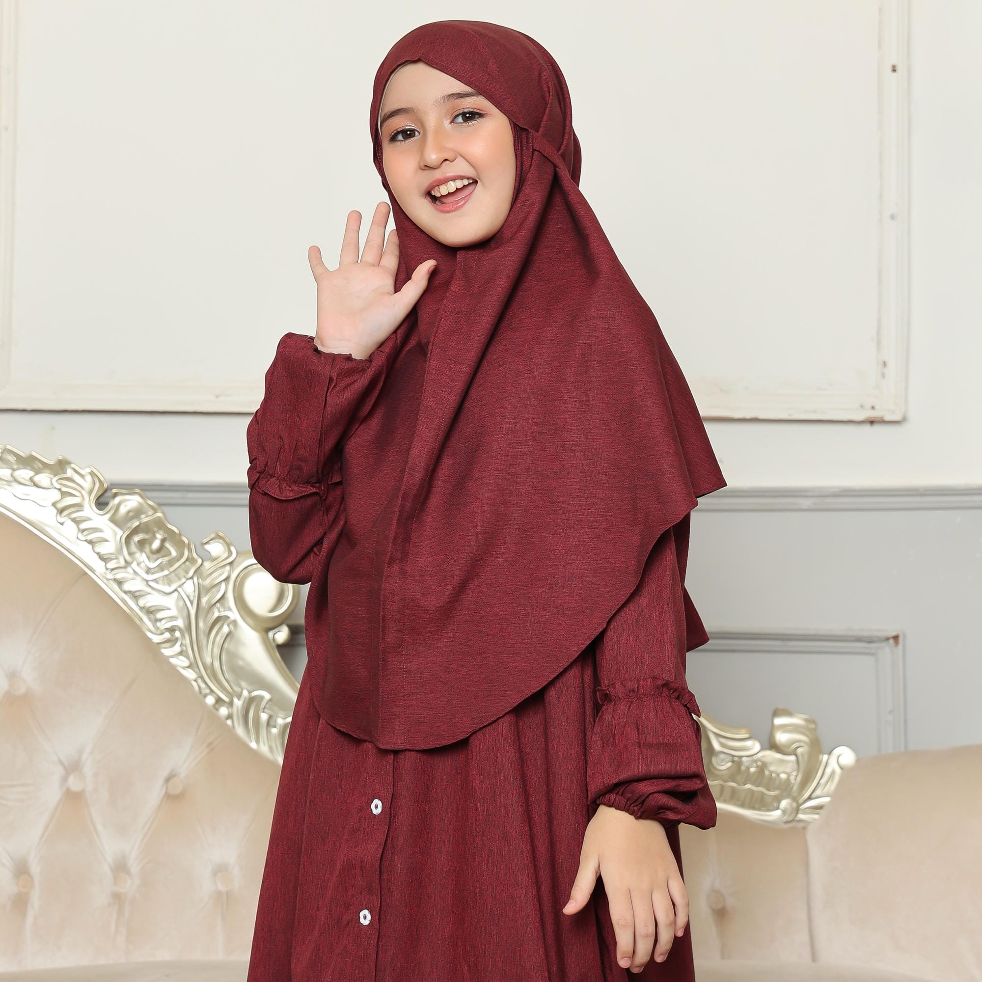 Gamis Sarimbit Anak GA 04 Maroon foto 5