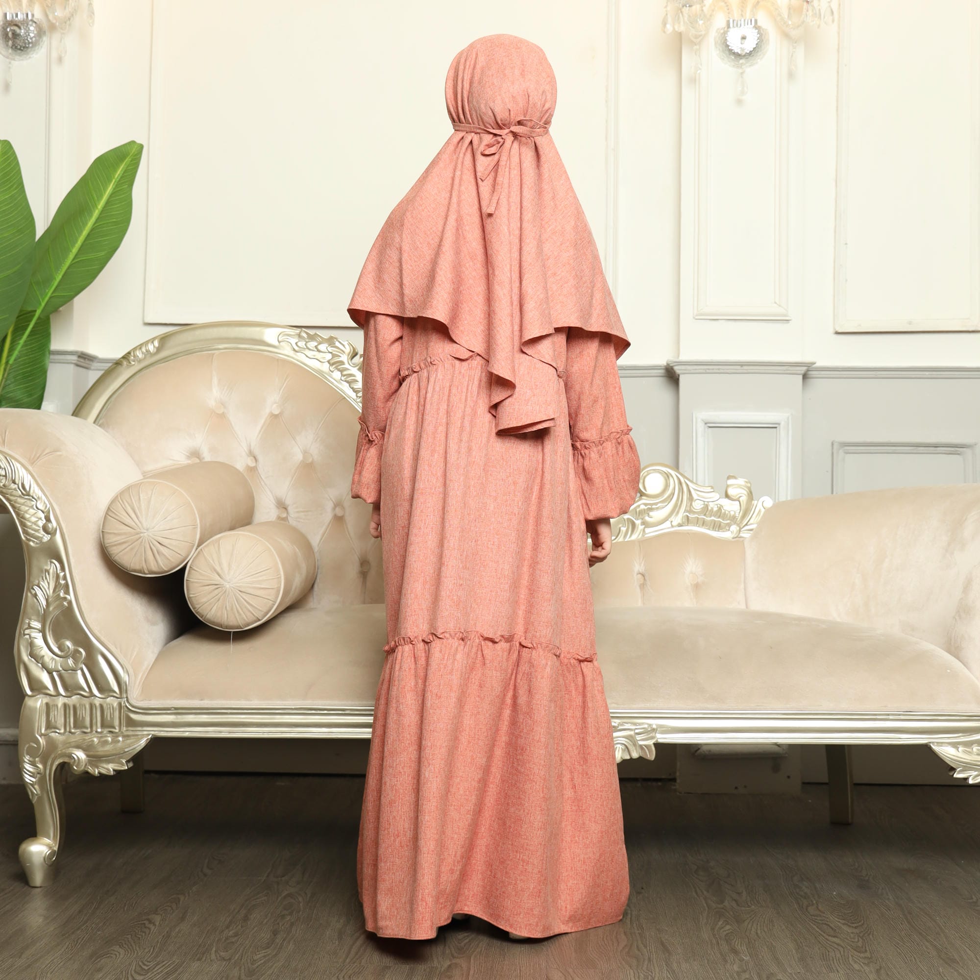 Gamis Srimbit Anak GA 04 Orange foto 3