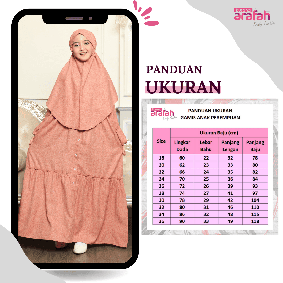 Gamis Srimbit Anak GA 04 Orange foto 5