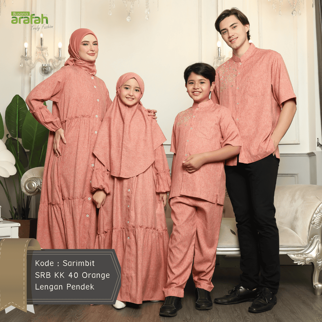 Gamis Srimbit Anak GA 04 Orange foto 7