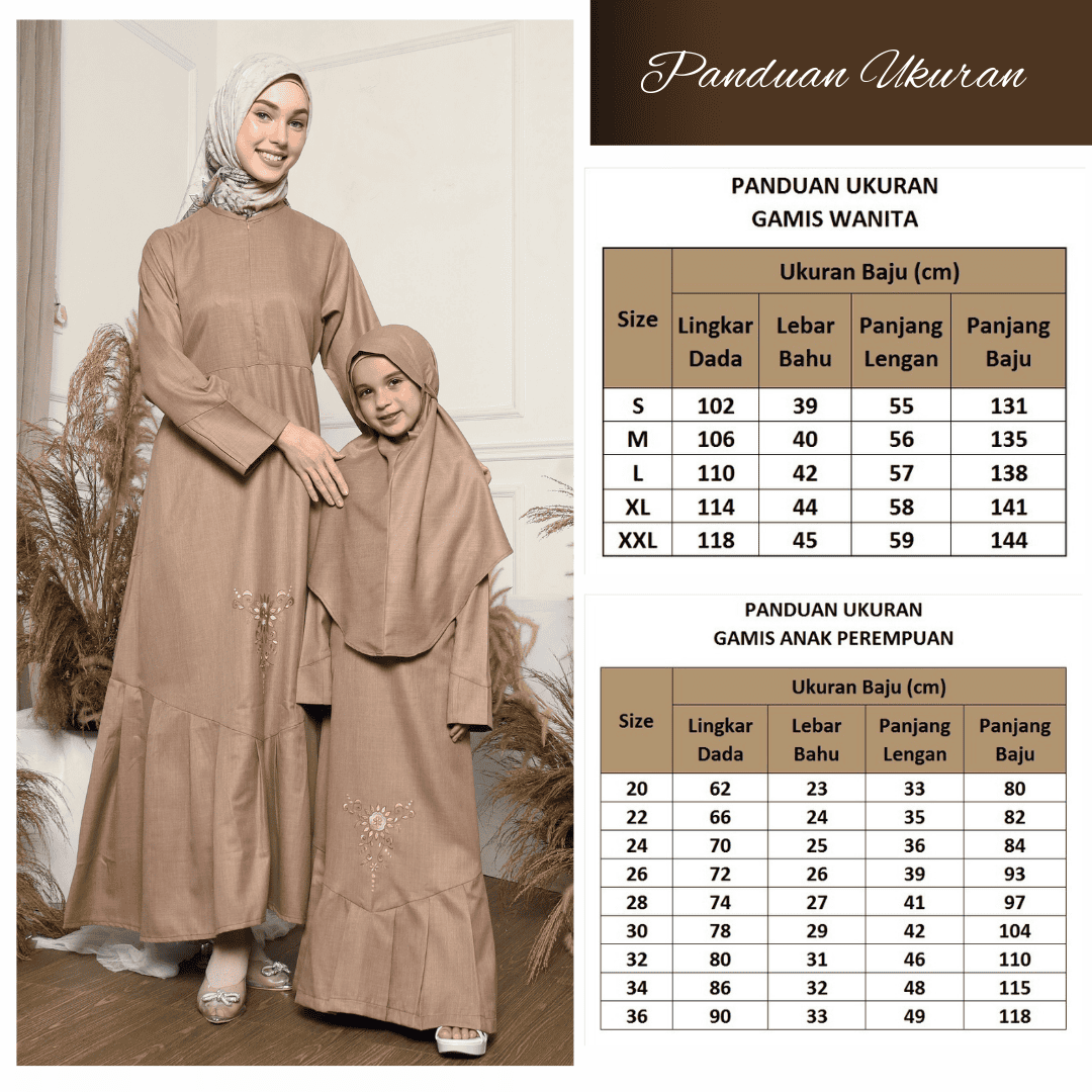 Gamis Sarimbit Anak GA 06 Mocca foto 9