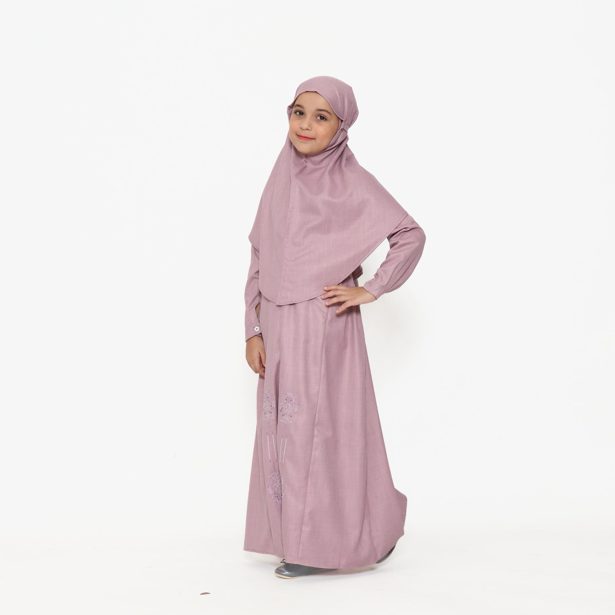 Gamis Srimbit Anak GA 07 Mauve foto 3