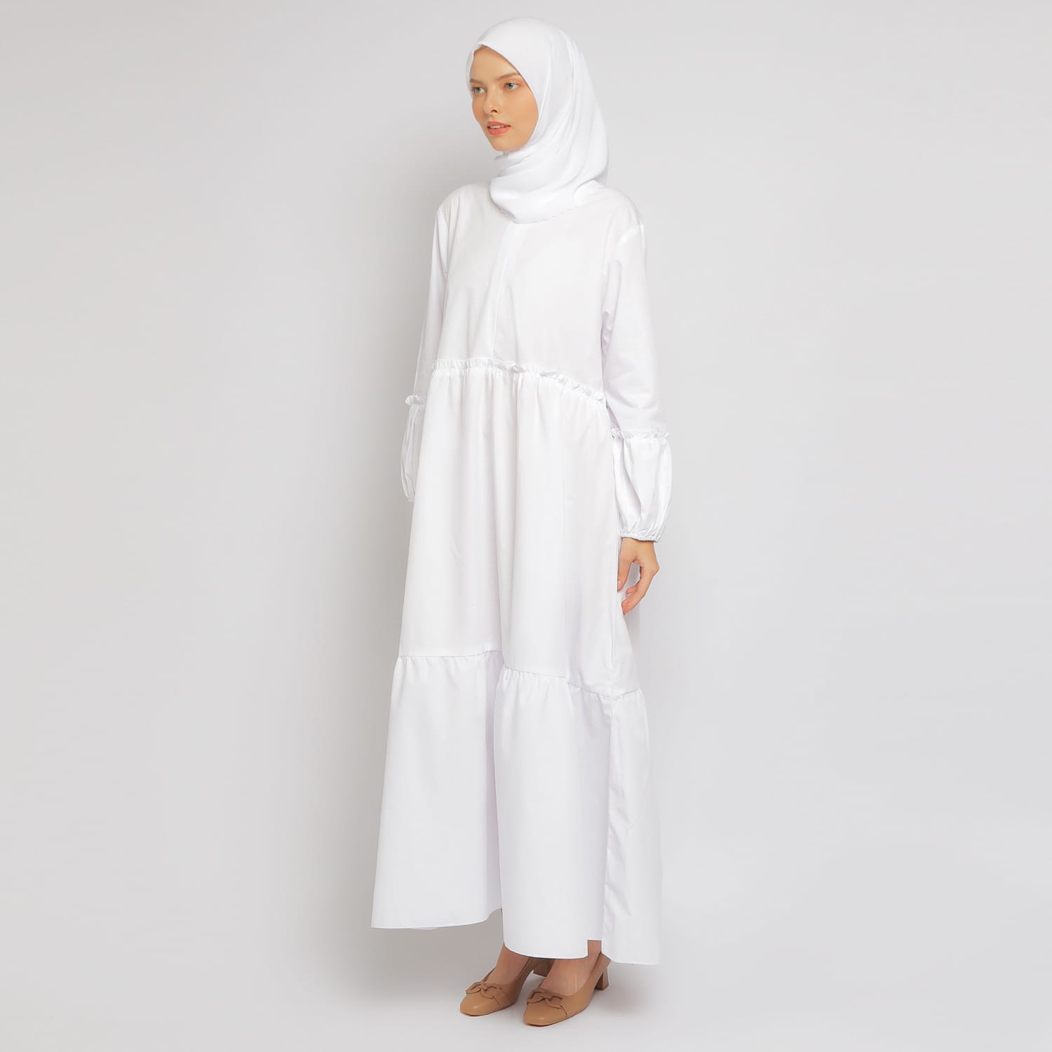 Gamis Wanita Putih GMS 02 White foto 2