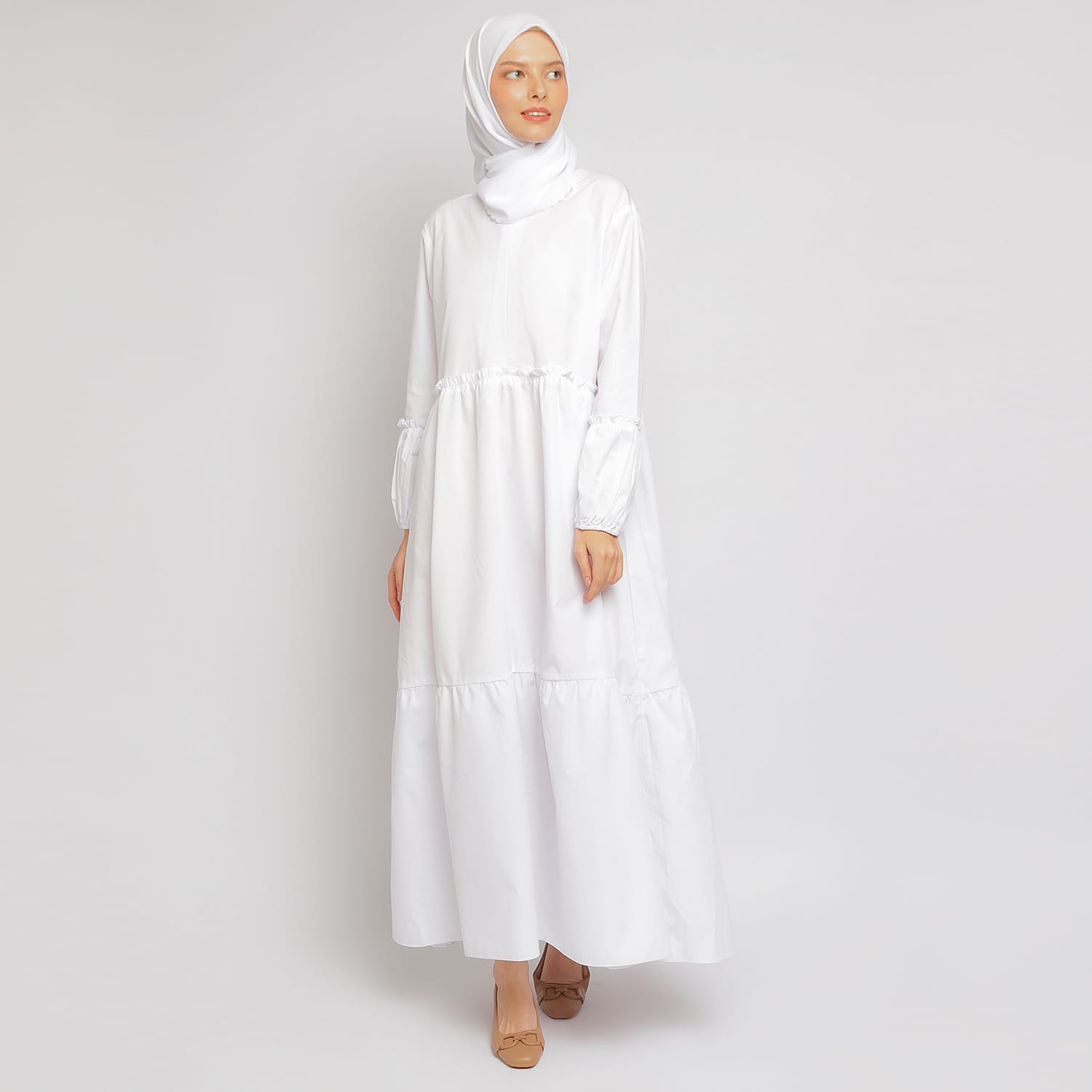 Gamis Wanita Putih GMS 02 White foto 3