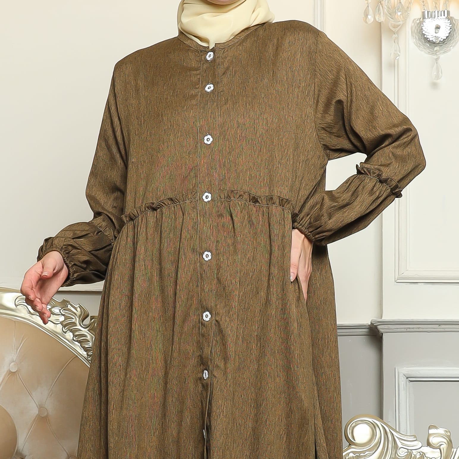 Gamis Sarimbit GMS 04 Brown foto 4