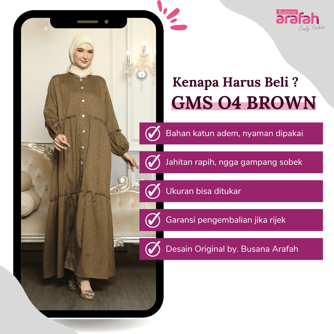 Gamis Sarimbit GMS 04 Brown foto 5