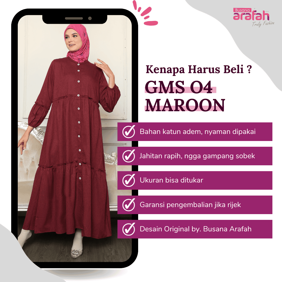 Gamis Sarimbit GMS 04 Maroon foto 6