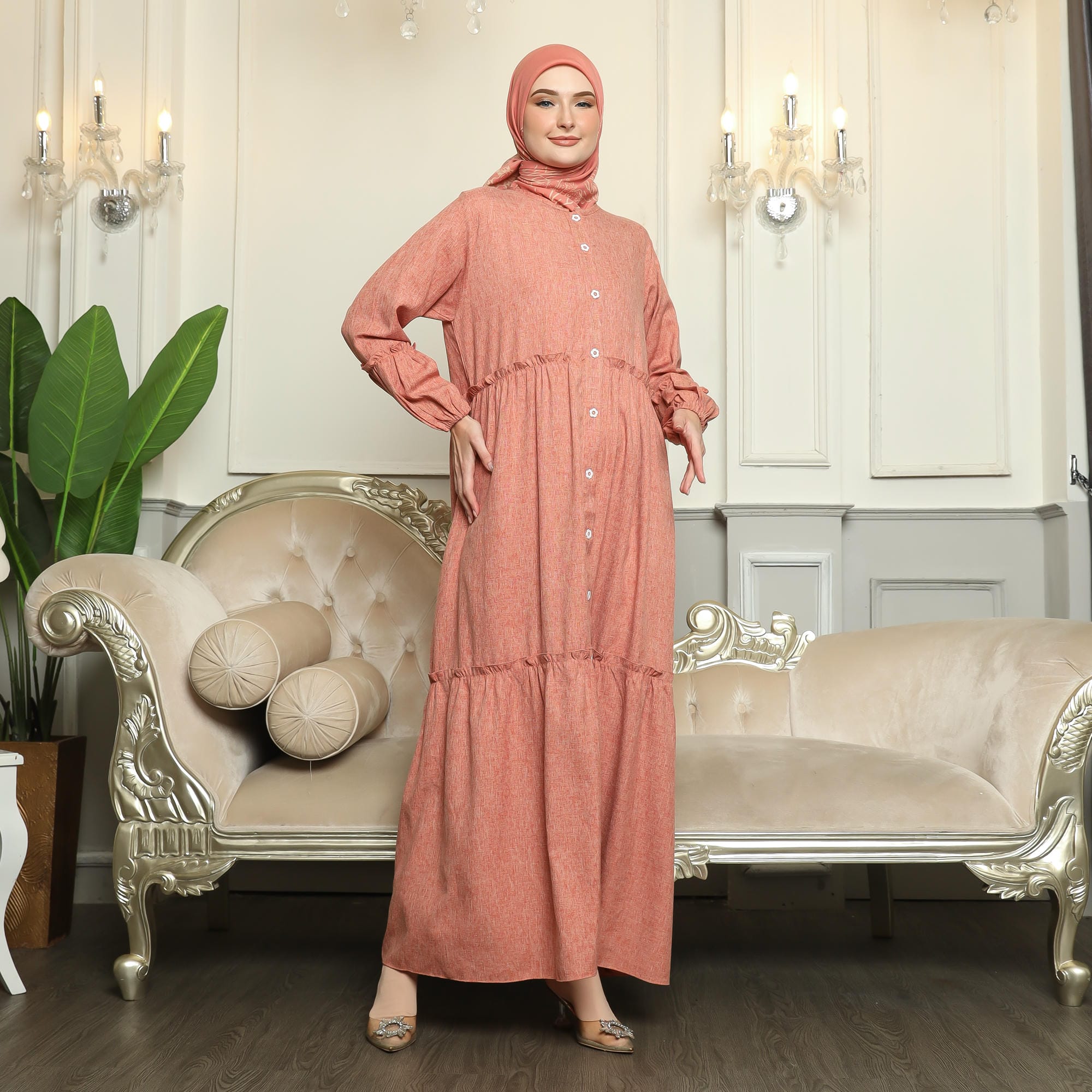 Gamis Sarimbit GMS 04 Orange foto 2