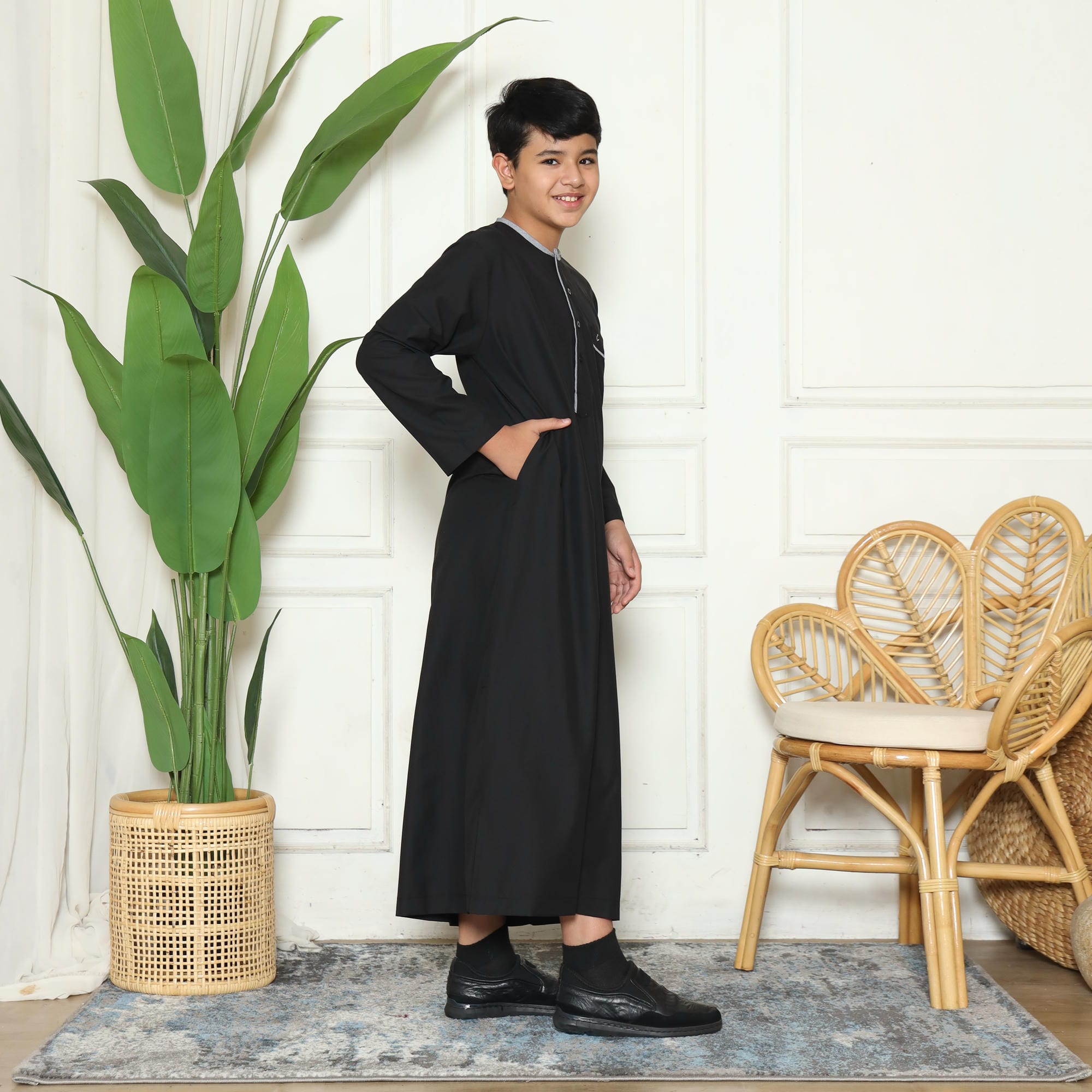 Gamis Anak Laki-laki Jubah GPA Yazid Black New foto 2