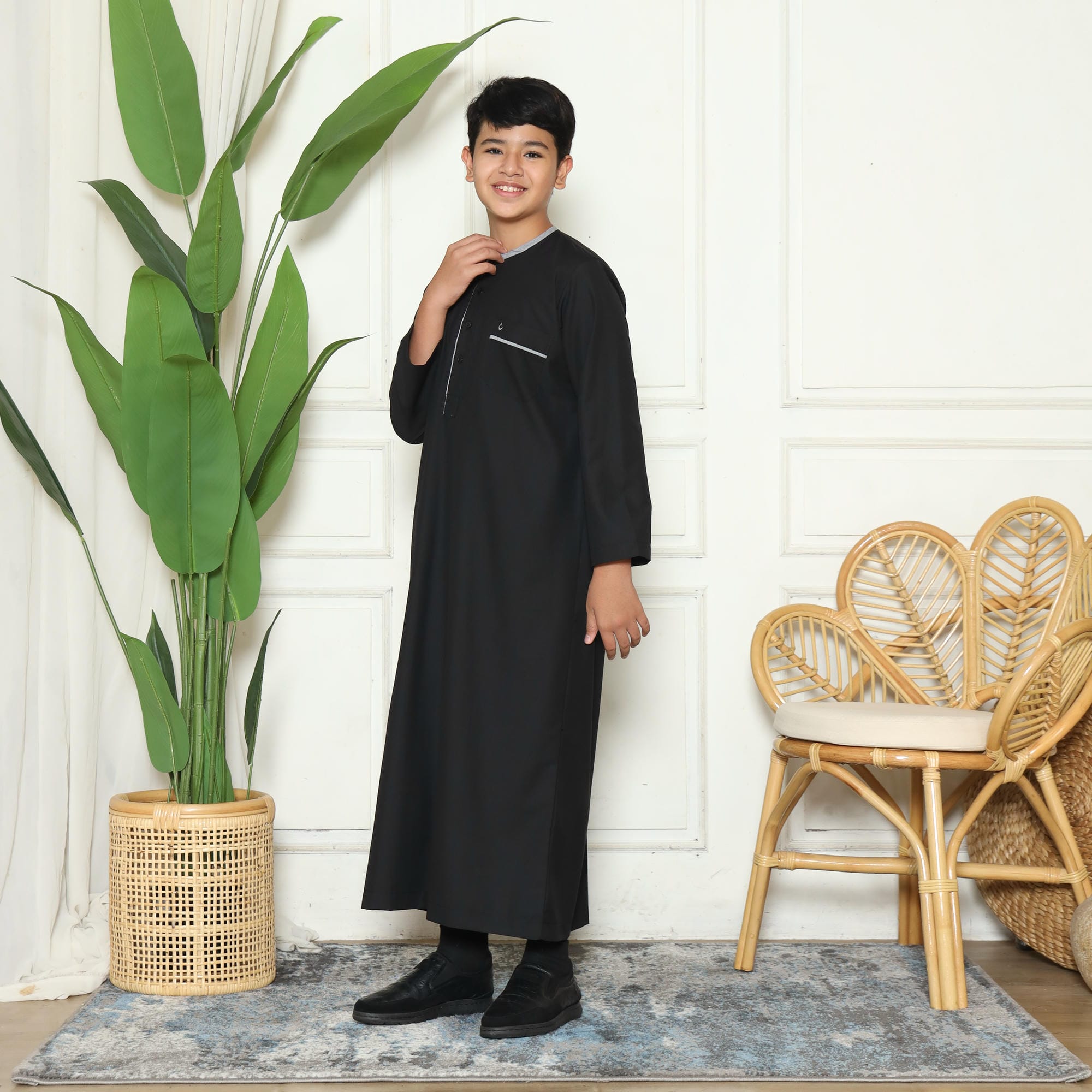 Gamis Anak Laki-laki Jubah GPA Yazid Black New foto 3