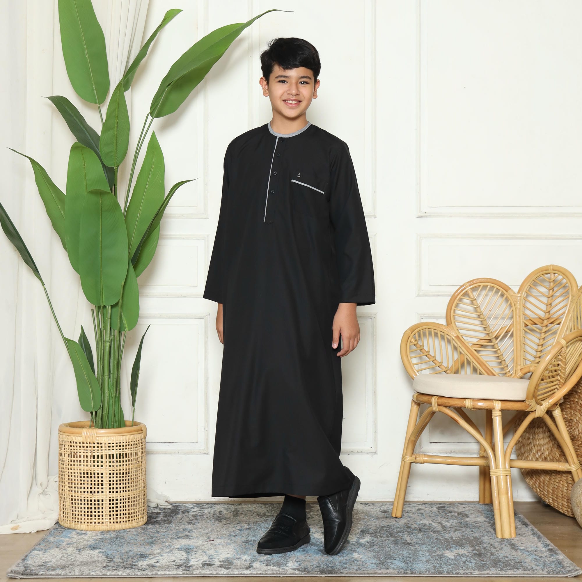 Gamis Anak Laki-laki Jubah GPA Yazid Black New foto 4