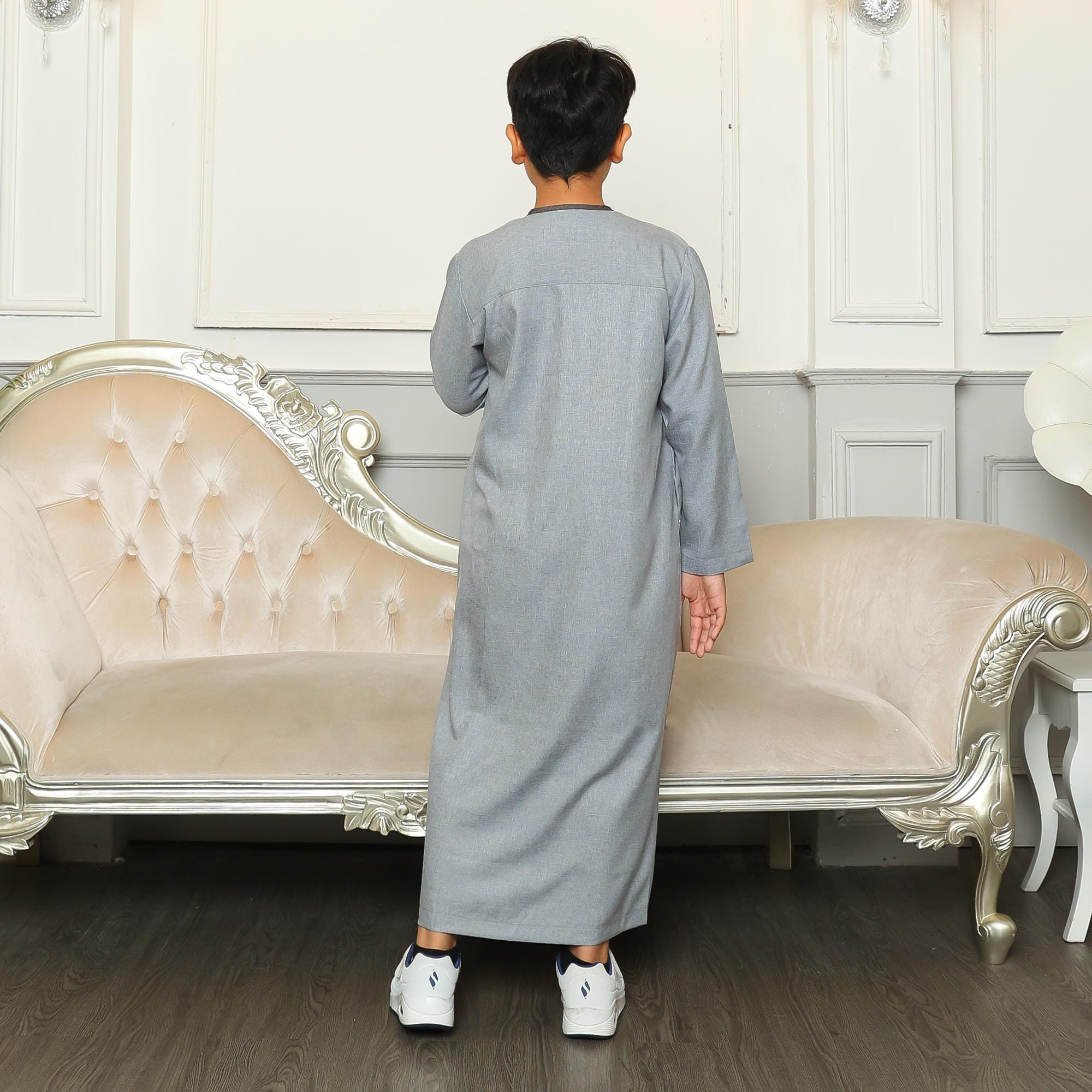 Gamis Anak Laki-laki Jubah GPA Yazid Grey foto 3