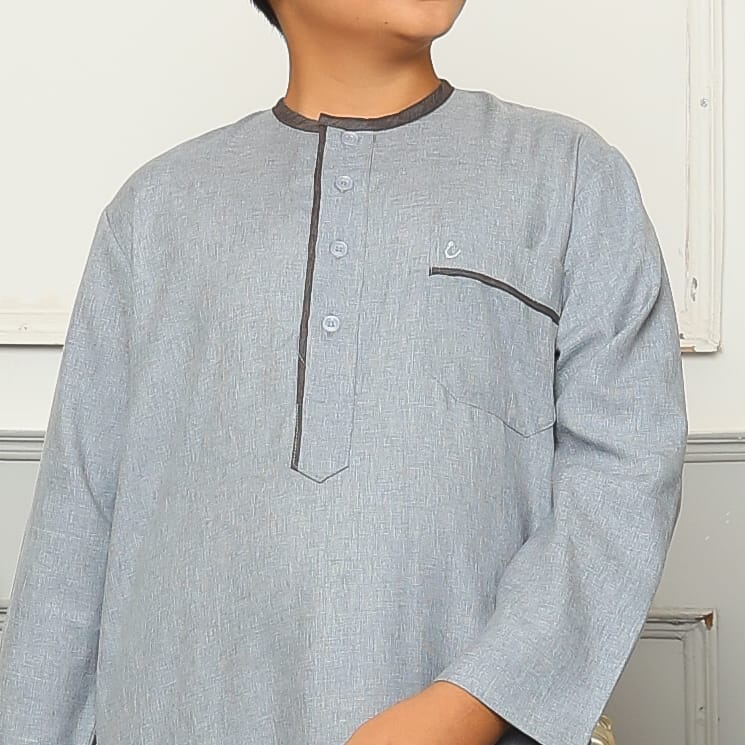 Gamis Anak Laki-laki Jubah GPA Yazid Grey foto 4