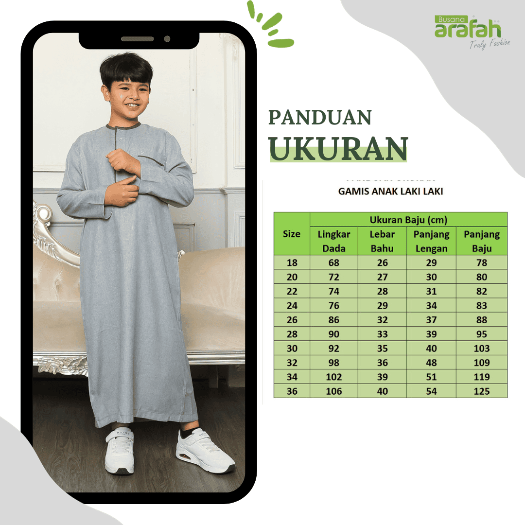 Gamis Anak Laki-laki Jubah GPA Yazid Grey foto 6