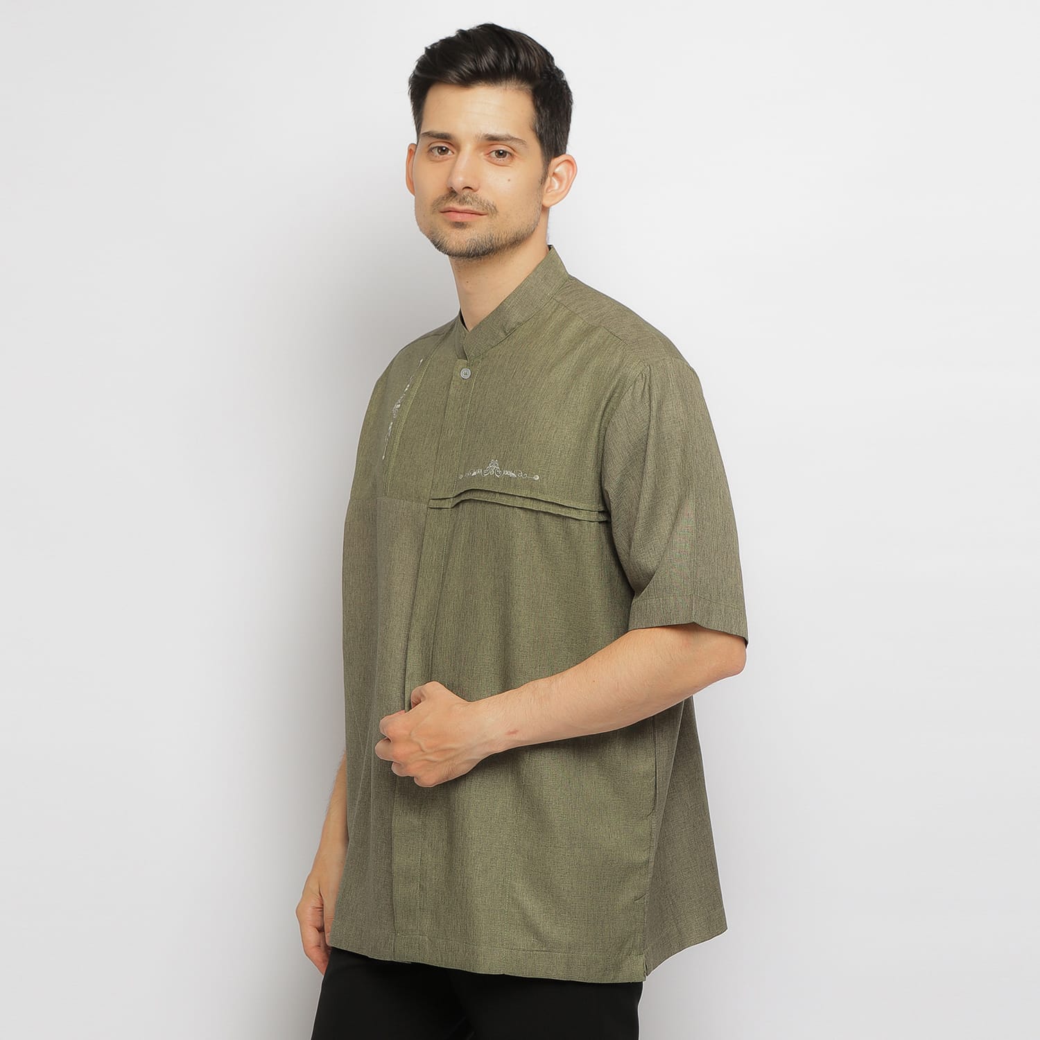 Baju Koko Sarimbit KK 33 Dark Green Lengan Pendek foto 2