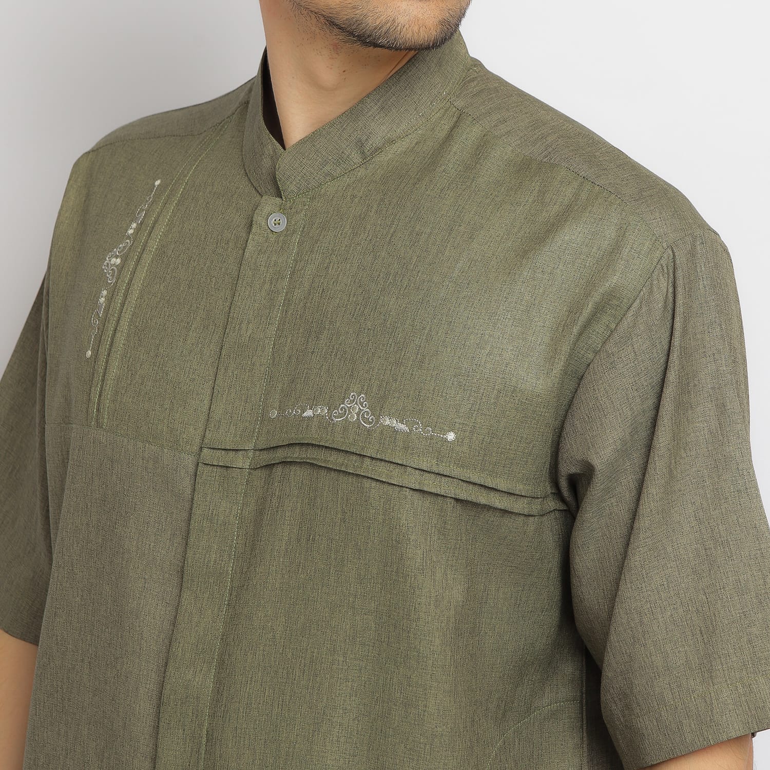 Baju Koko Sarimbit KK 33 Dark Green Lengan Pendek foto 3