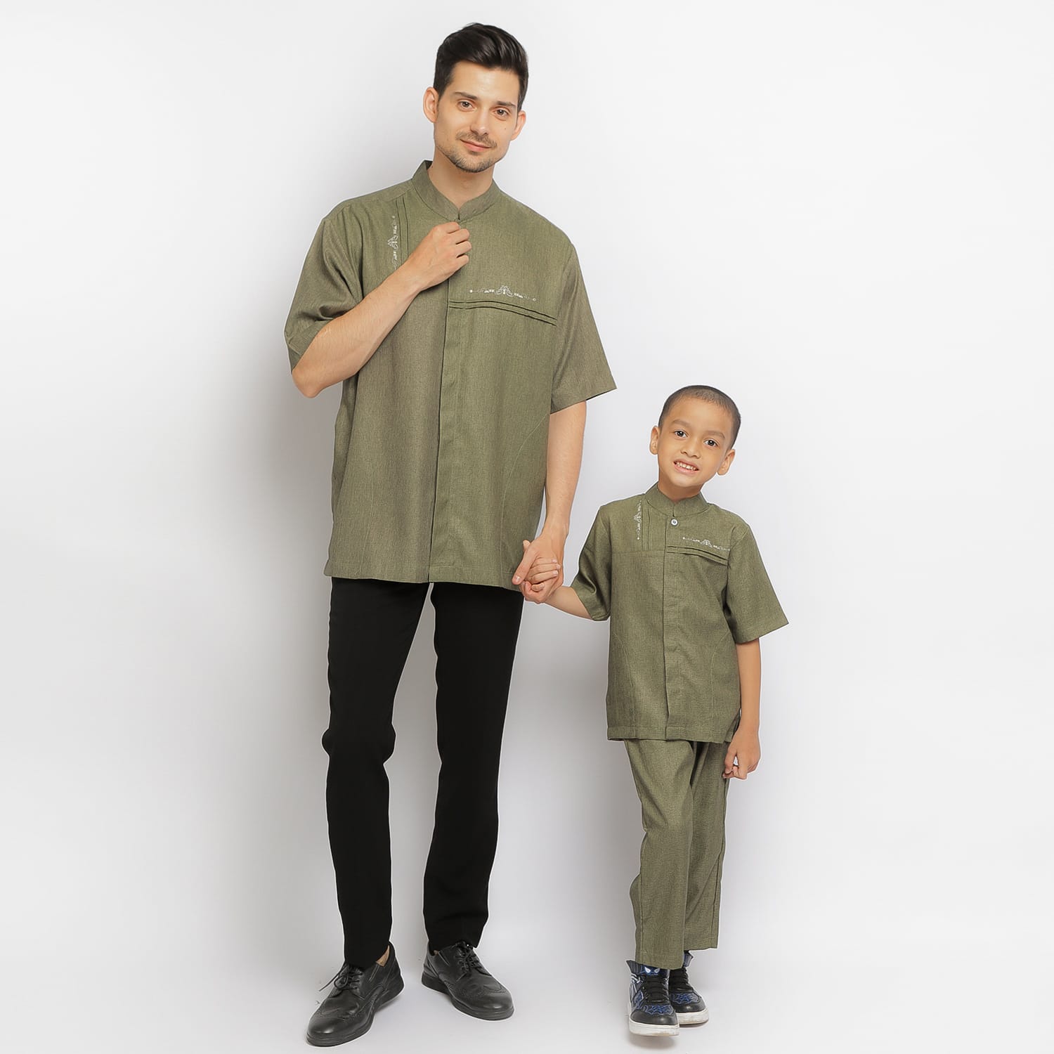 Baju Koko Sarimbit KK 33 Dark Green Lengan Pendek foto 4