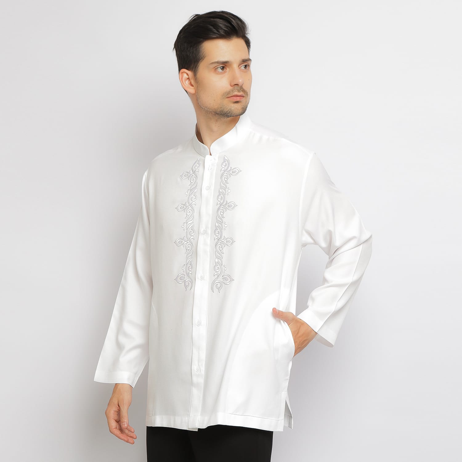 Baju Koko Sarimbit KK 36 White Lengan Panjang foto 2