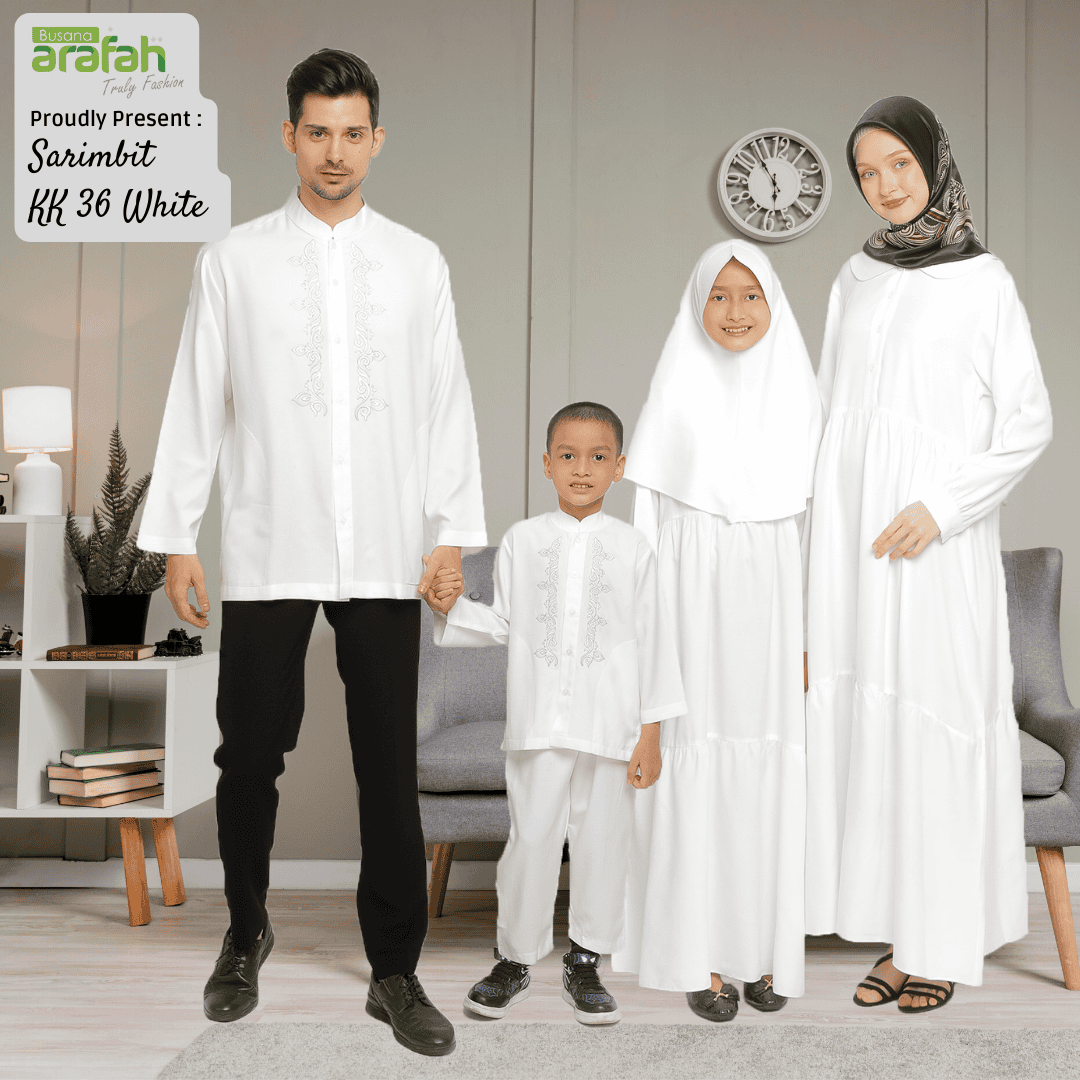 Baju Koko Sarimbit KK 36 White Lengan Panjang foto 6