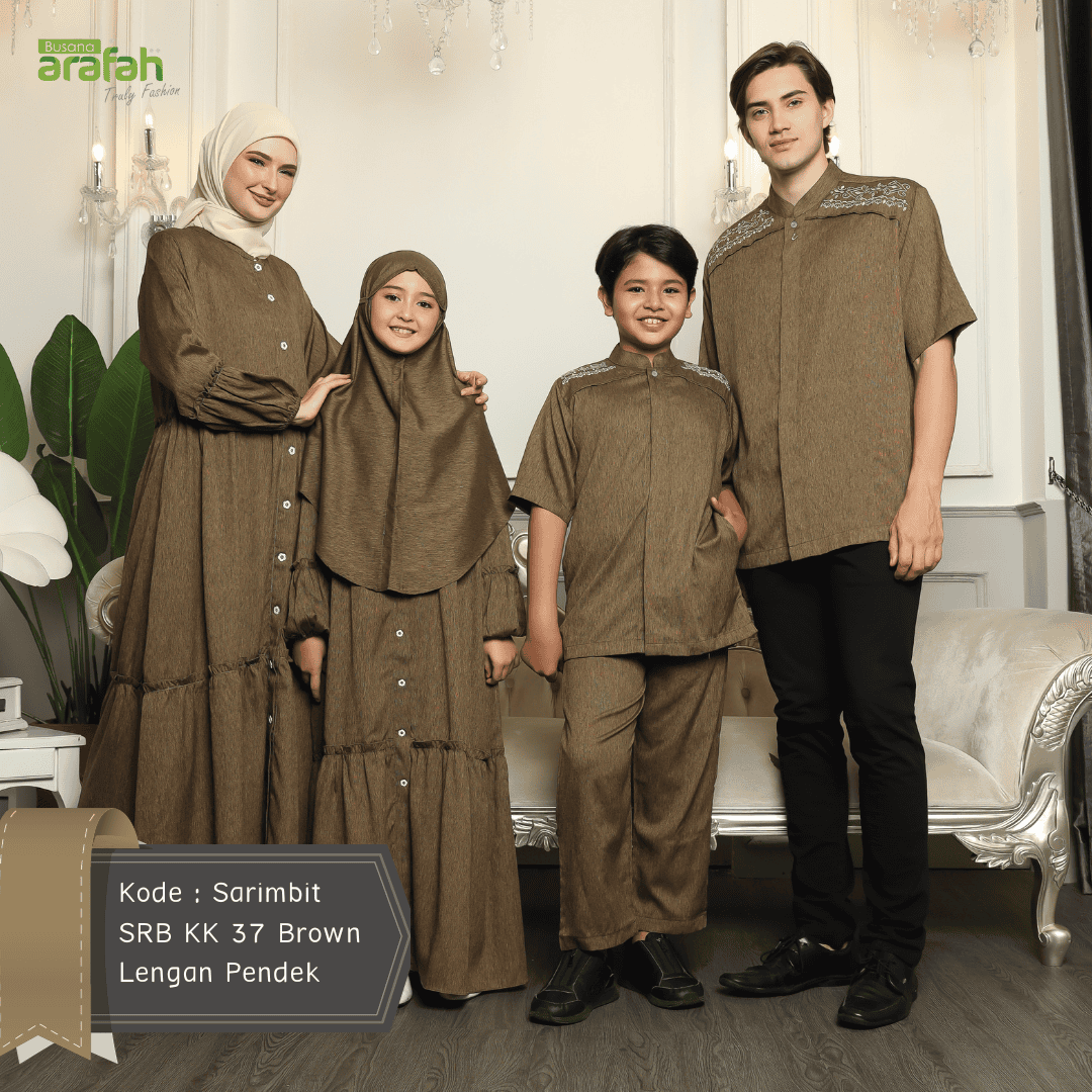 Baju Koko Sarimbit KK 37 Brown Lengan Pendek foto 7