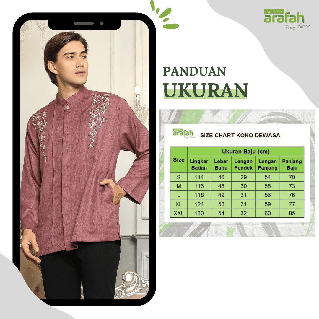Baju Koko Sarimbit KK 41 Burgundy Lengan Panjang foto 5