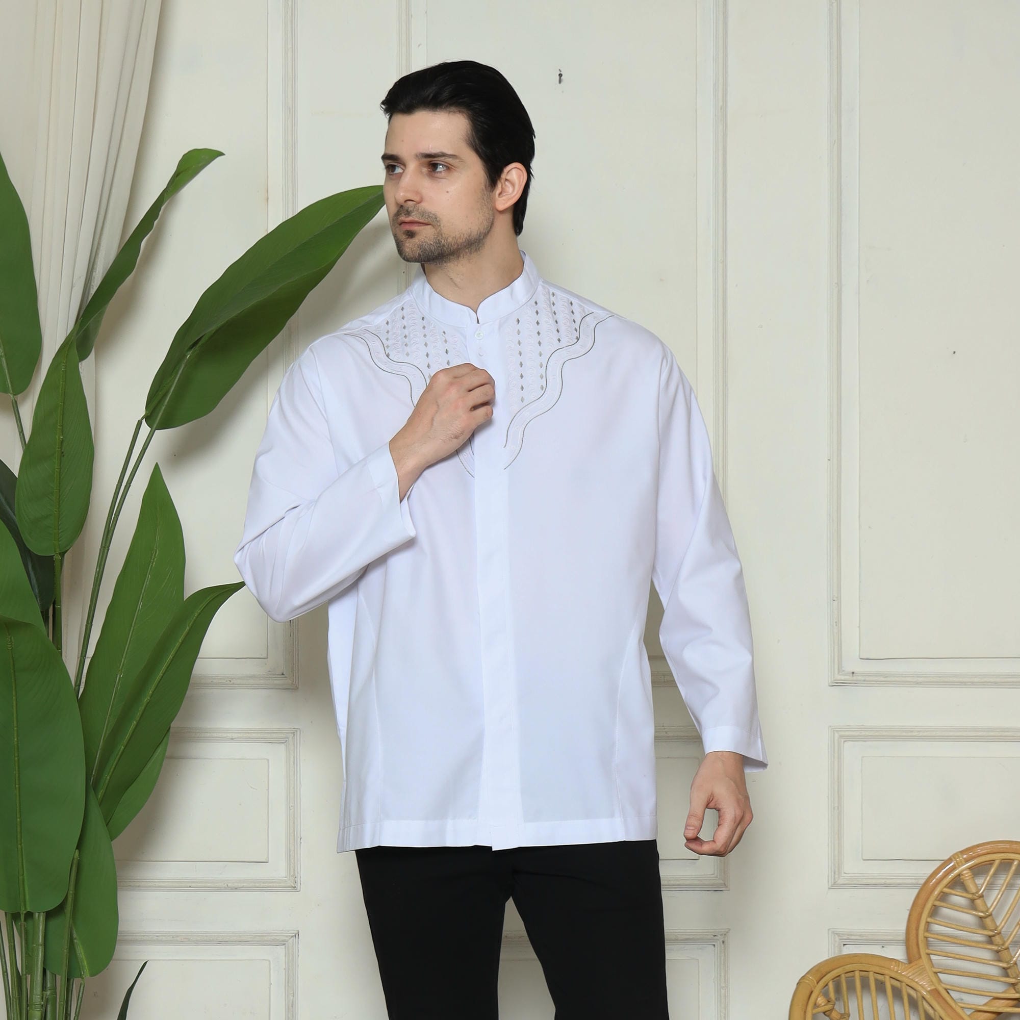 Baju Koko Putih KK 45 White Lengan Panjang foto 4