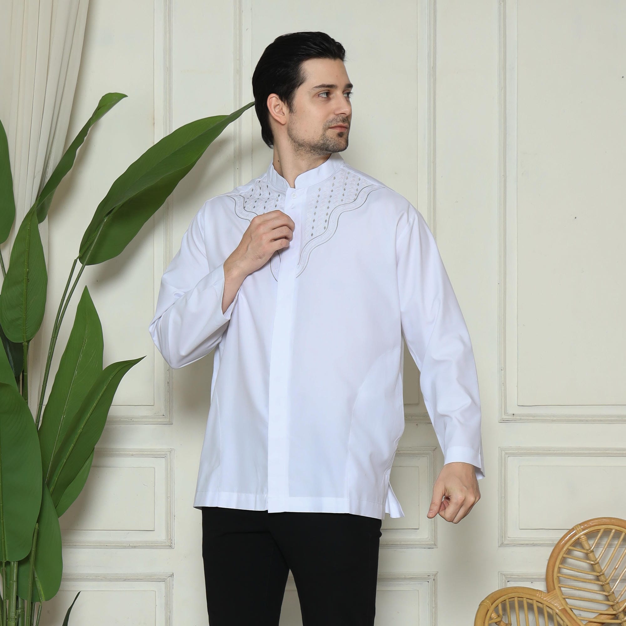Baju Koko Putih KK 45 White Lengan Panjang foto 6