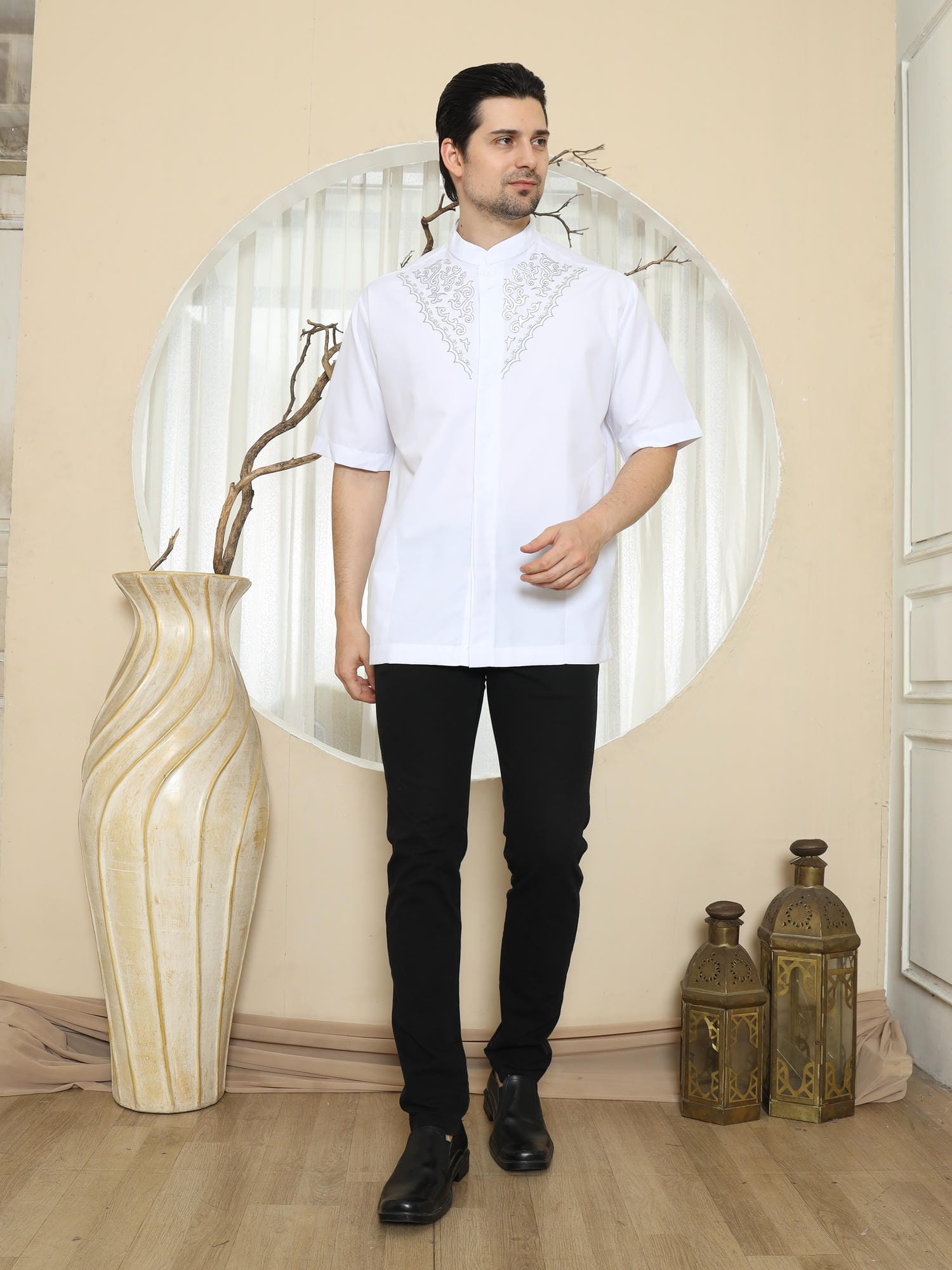 Baju Koko Putih KK 46 White Lengan Pendek