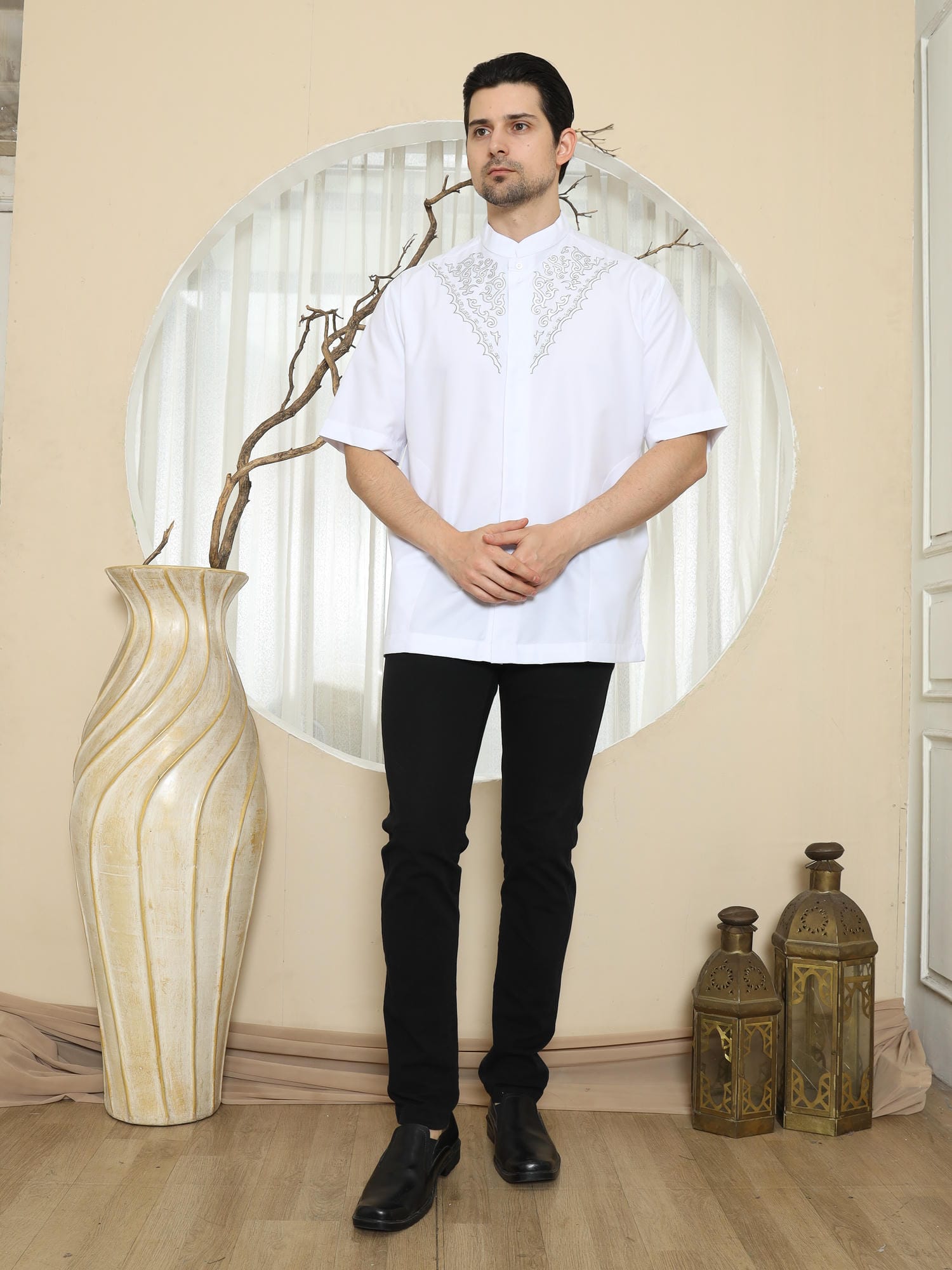 Baju Koko Putih KK 46 White Lengan Pendek foto 2
