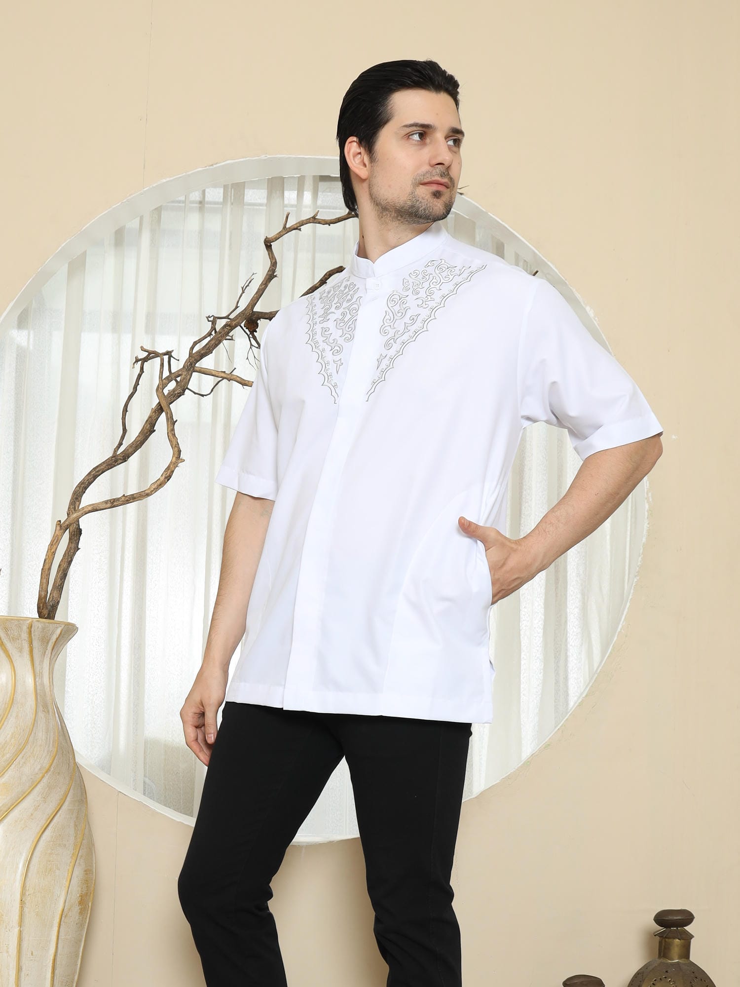Baju Koko Putih KK 46 White Lengan Pendek foto 4