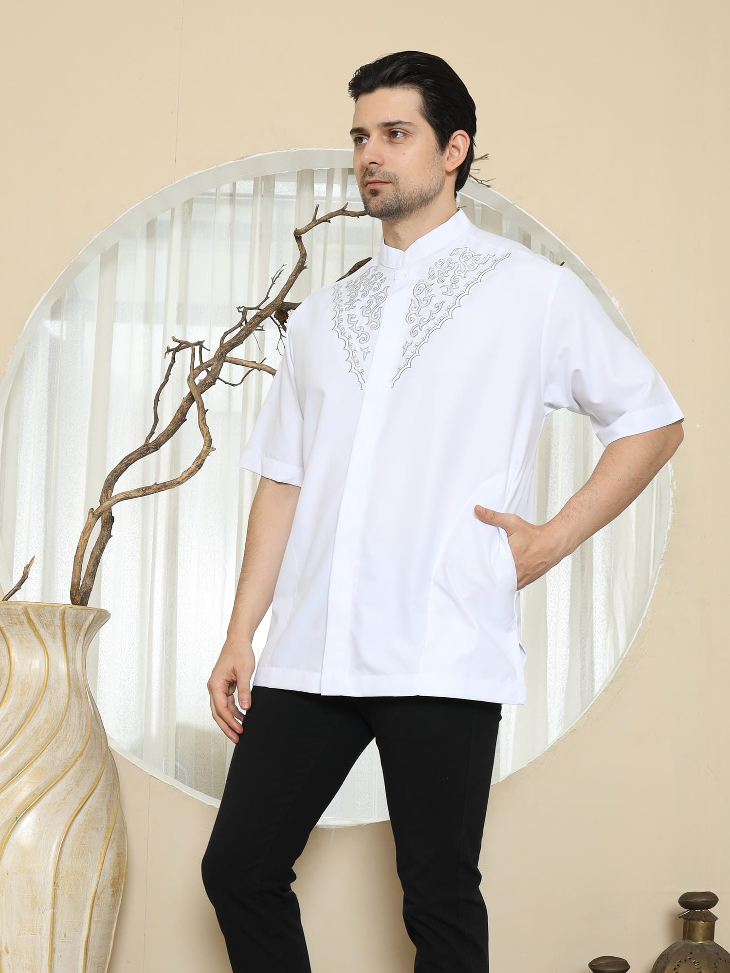 Baju Koko Putih KK 46 White Lengan Pendek foto 5