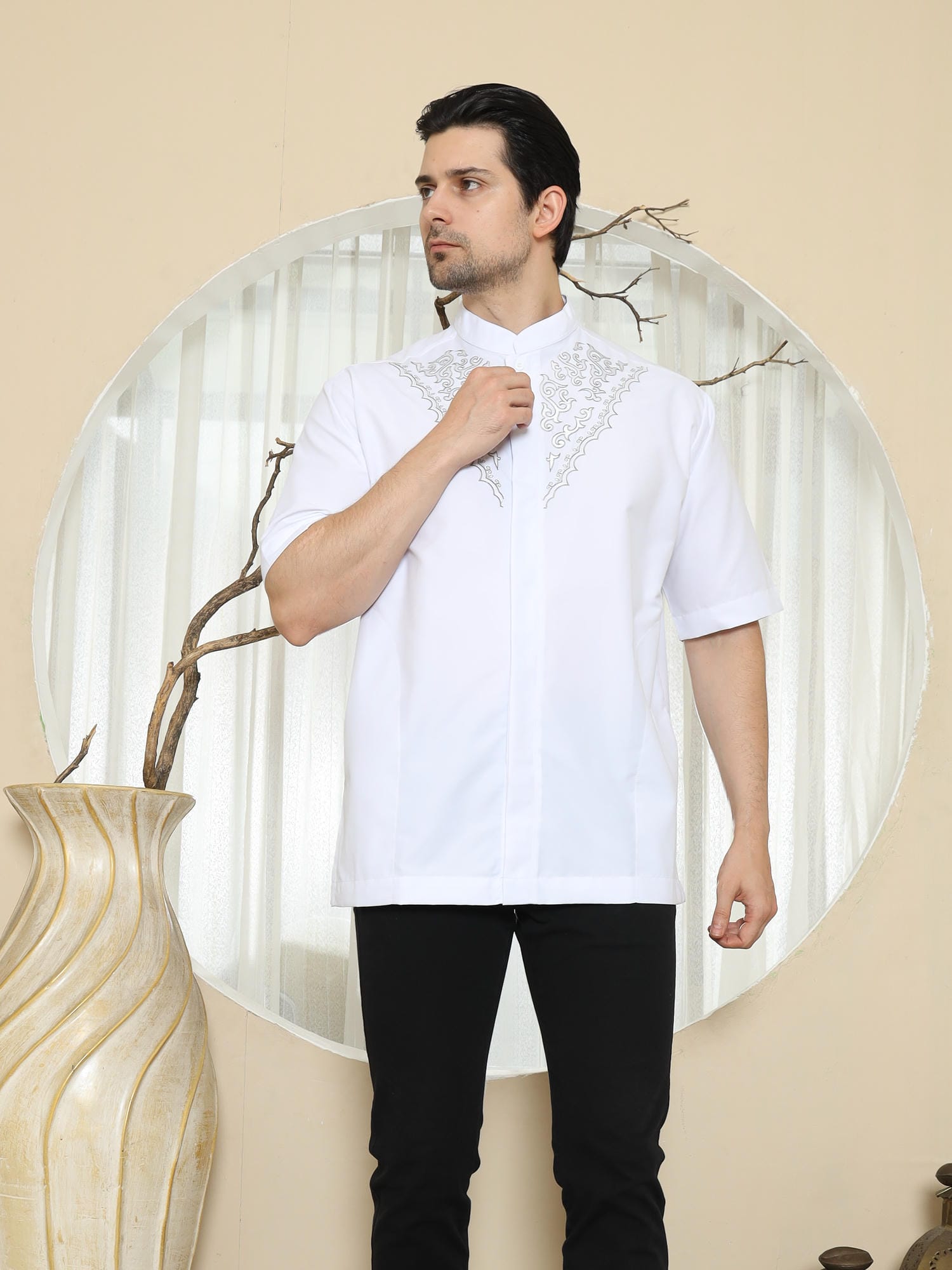 Baju Koko Putih KK 46 White Lengan Pendek foto 6