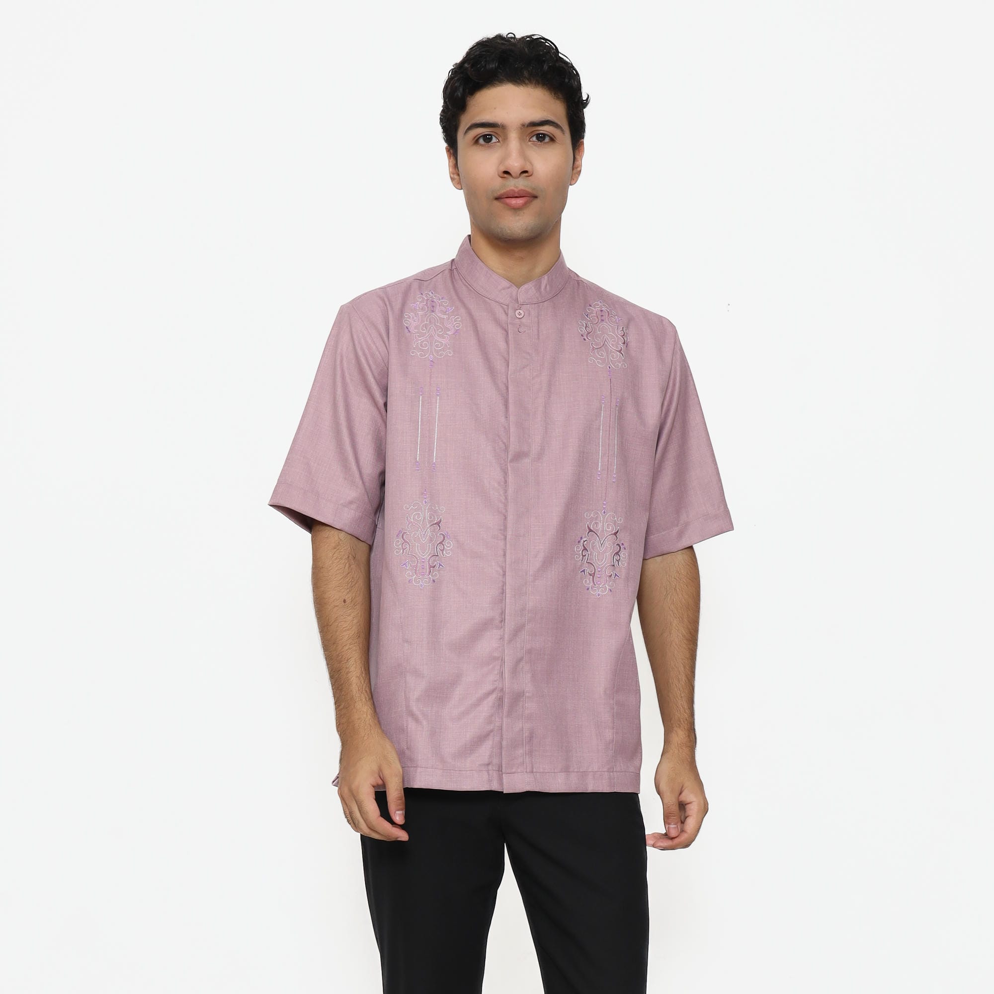 Baju Koko Sarimbit KK 47 Mauve Lengan Pendek