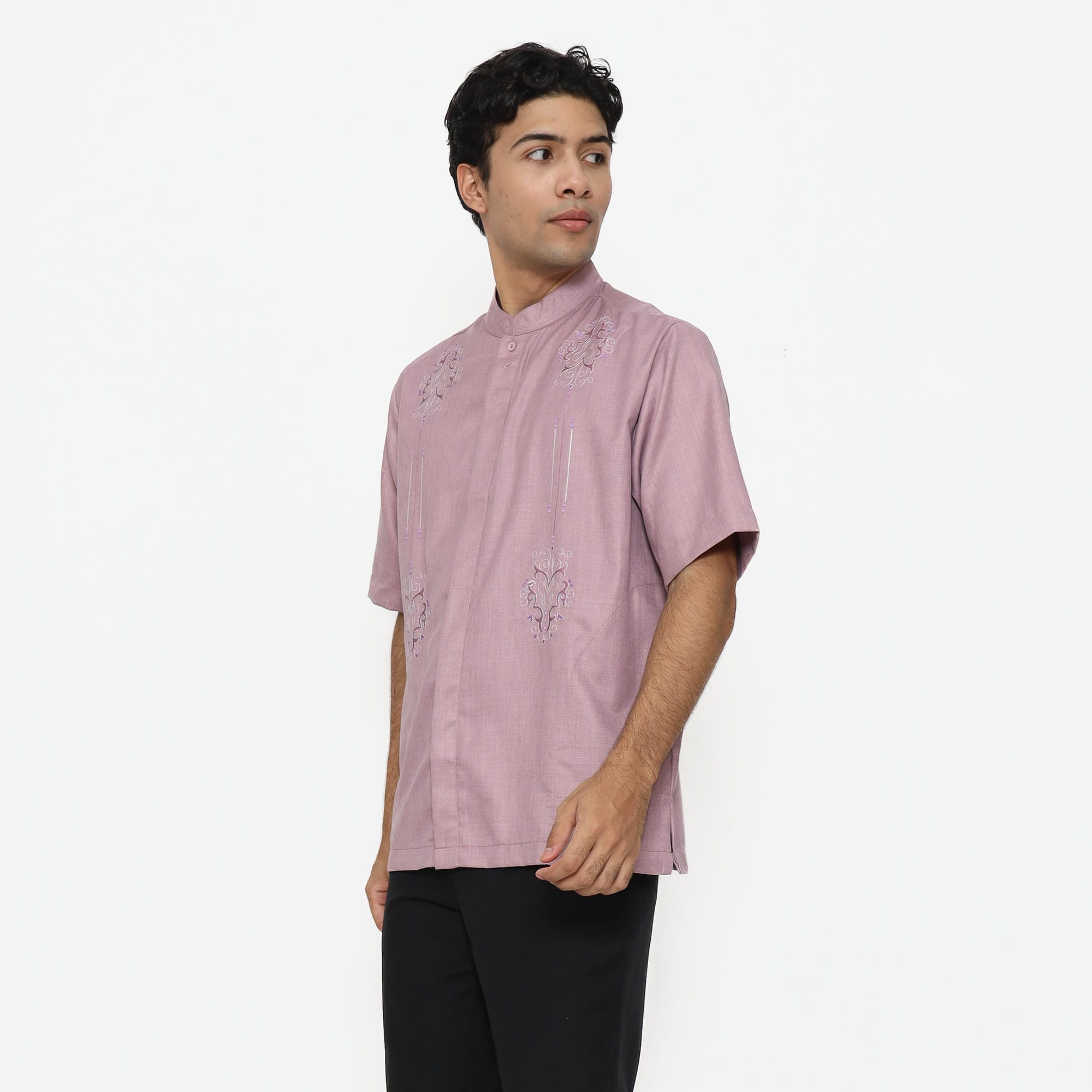 Baju Koko Sarimbit KK 47 Mauve Lengan Pendek foto 2