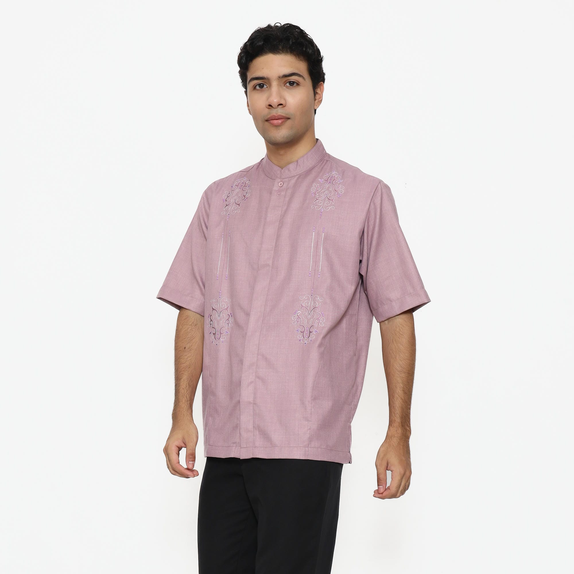Baju Koko Sarimbit KK 47 Mauve Lengan Pendek foto 3