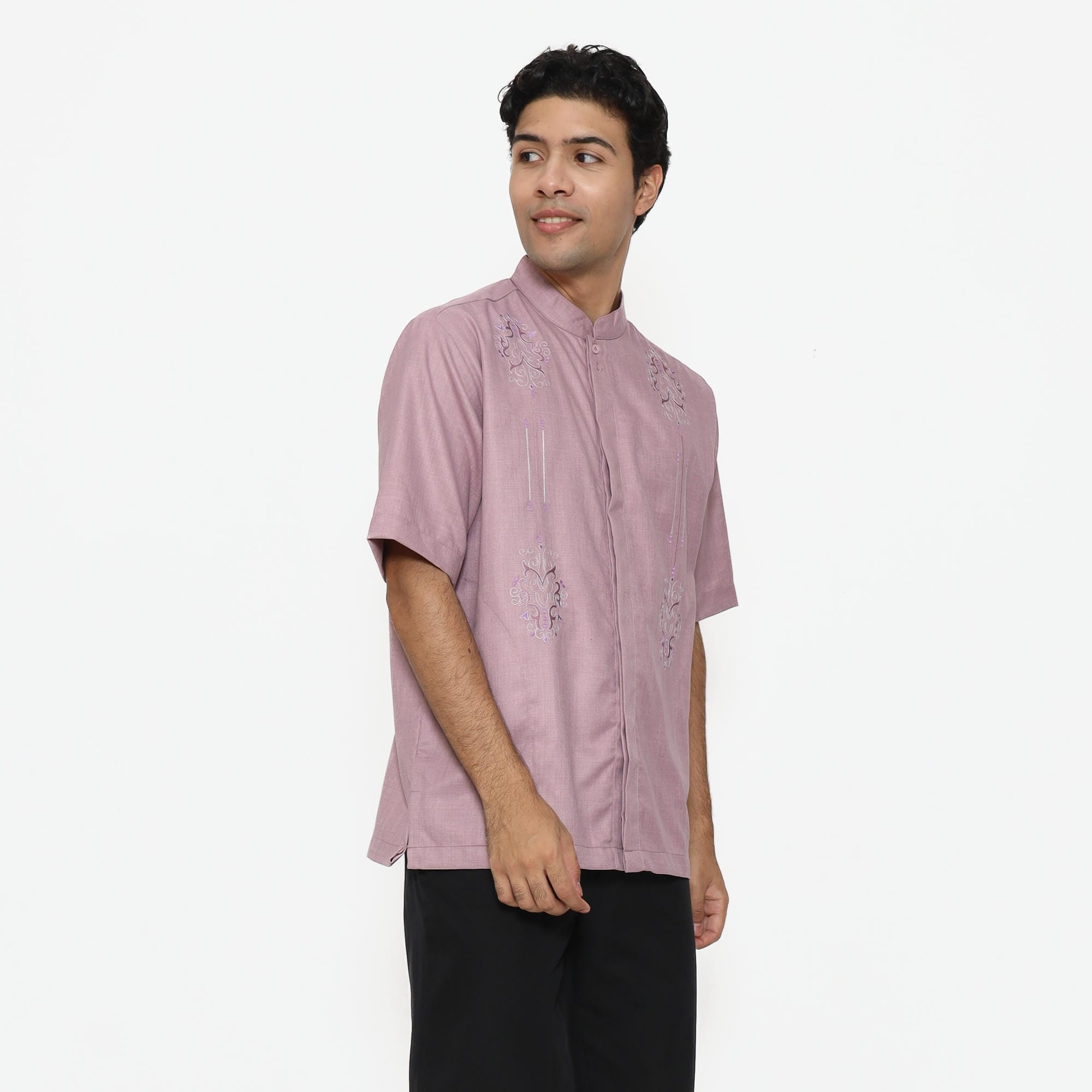 Baju Koko Sarimbit KK 47 Mauve Lengan Pendek foto 4